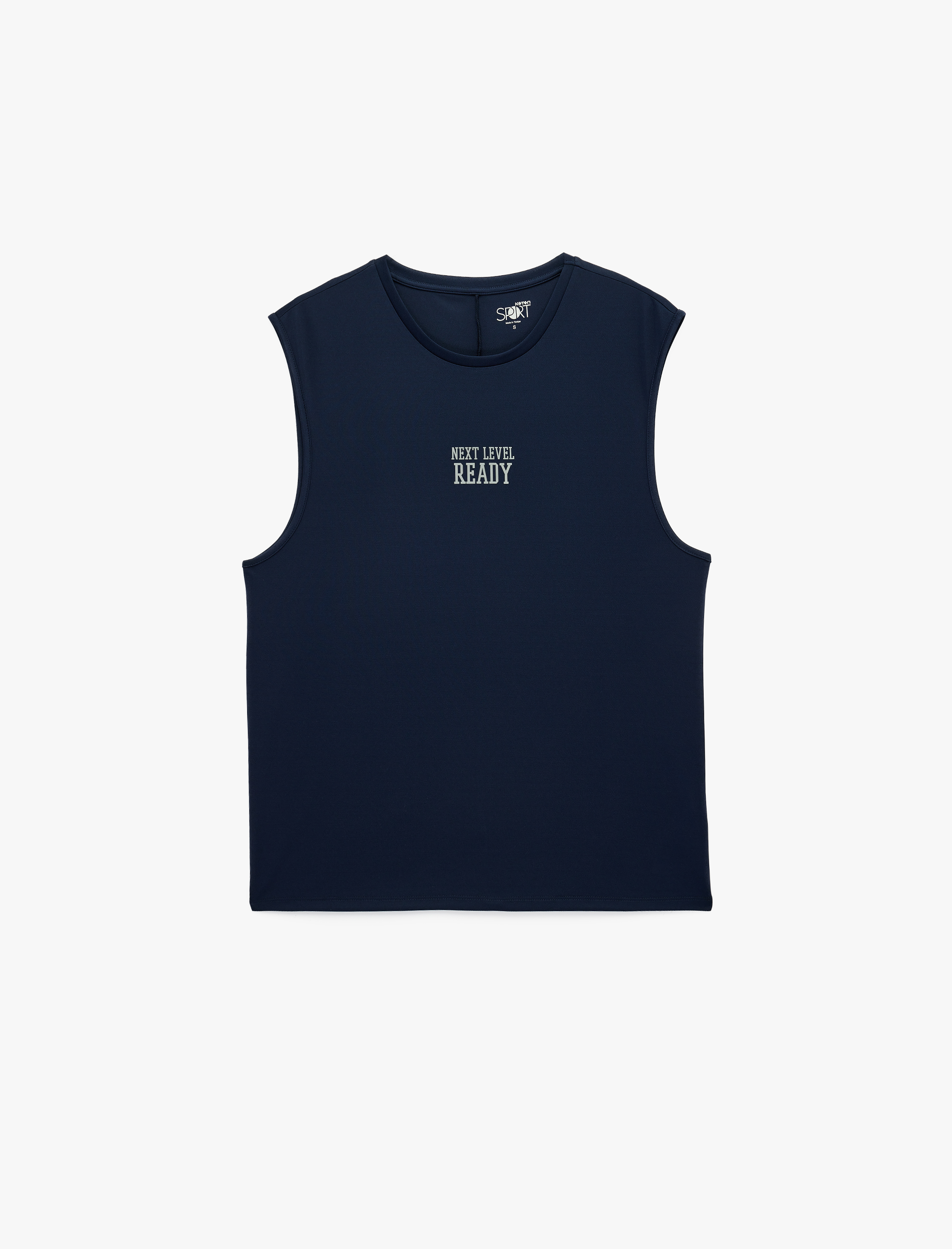   Straight Fit Kolsuz Bisiklet Yaka Baskılı Sporcu Atleti