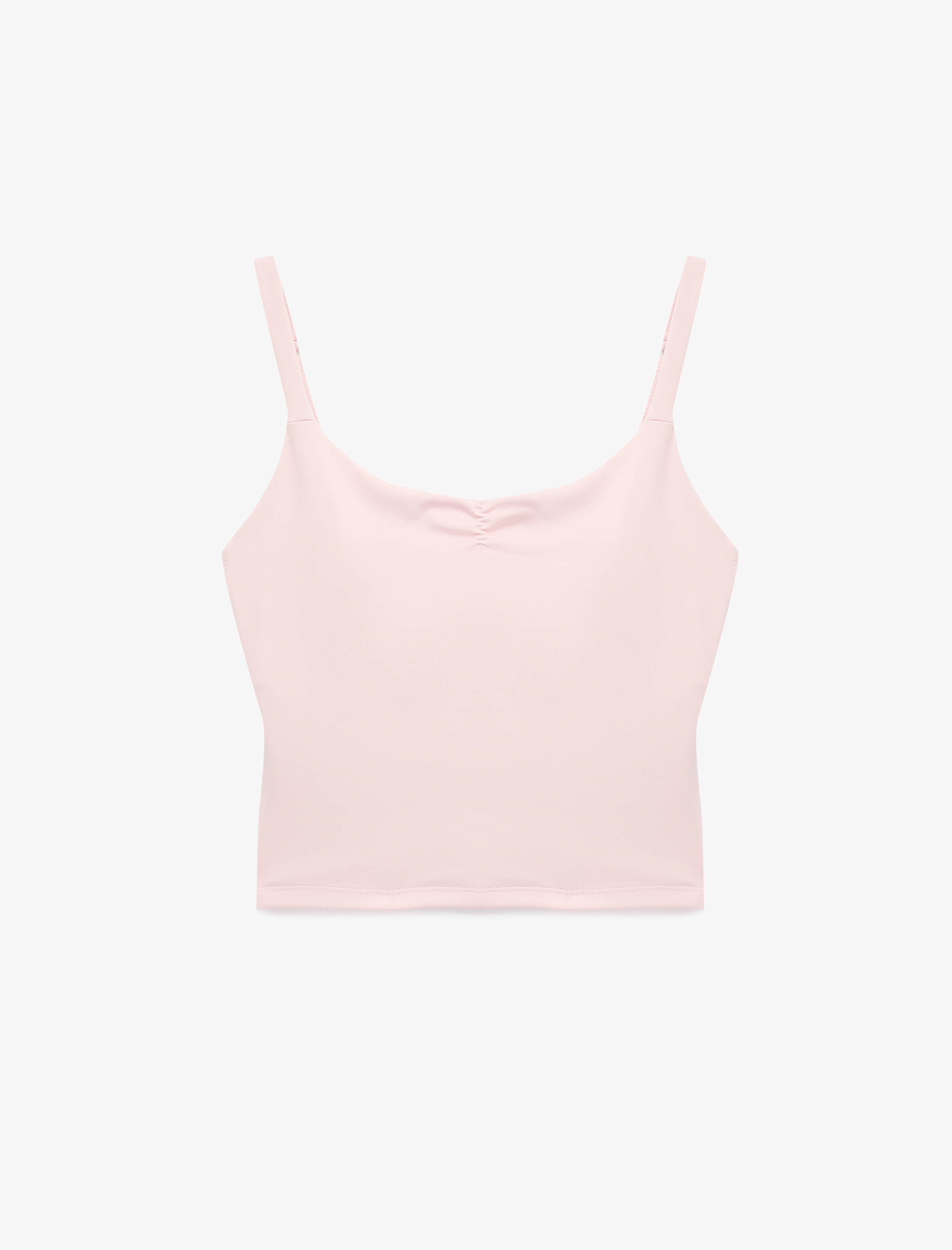   U Yaka Slim Fit Büzgülü Askılı Sporcu Atleti