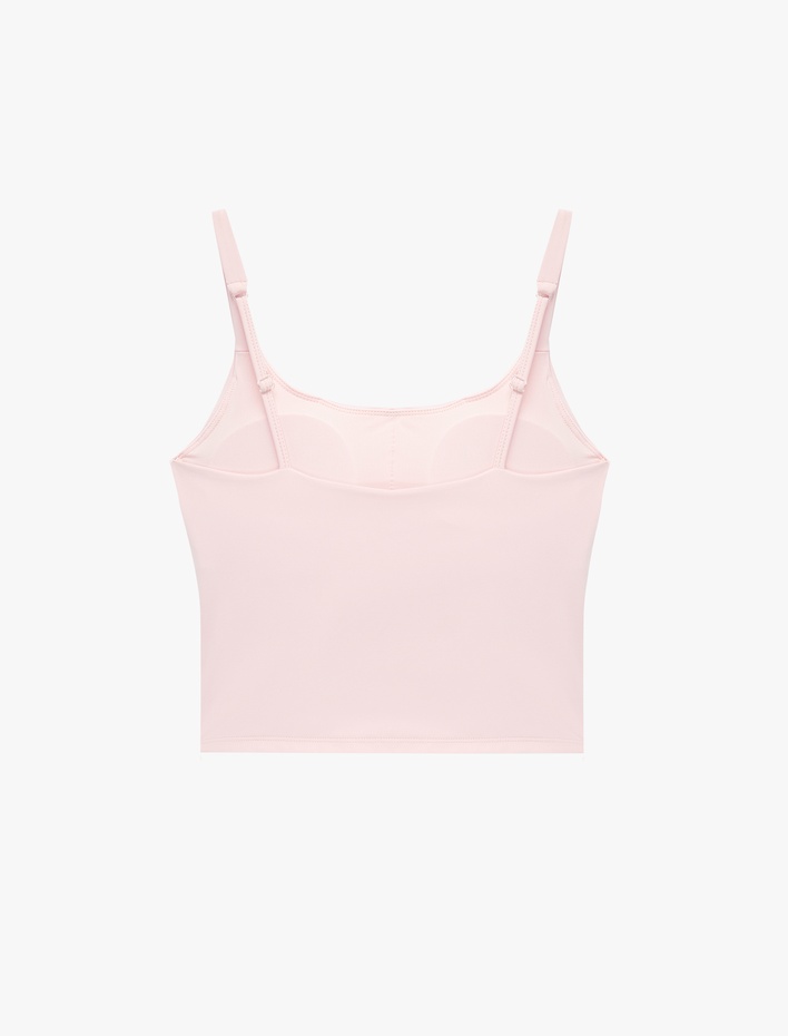  U Yaka Slim Fit Büzgülü Askılı Sporcu Atleti