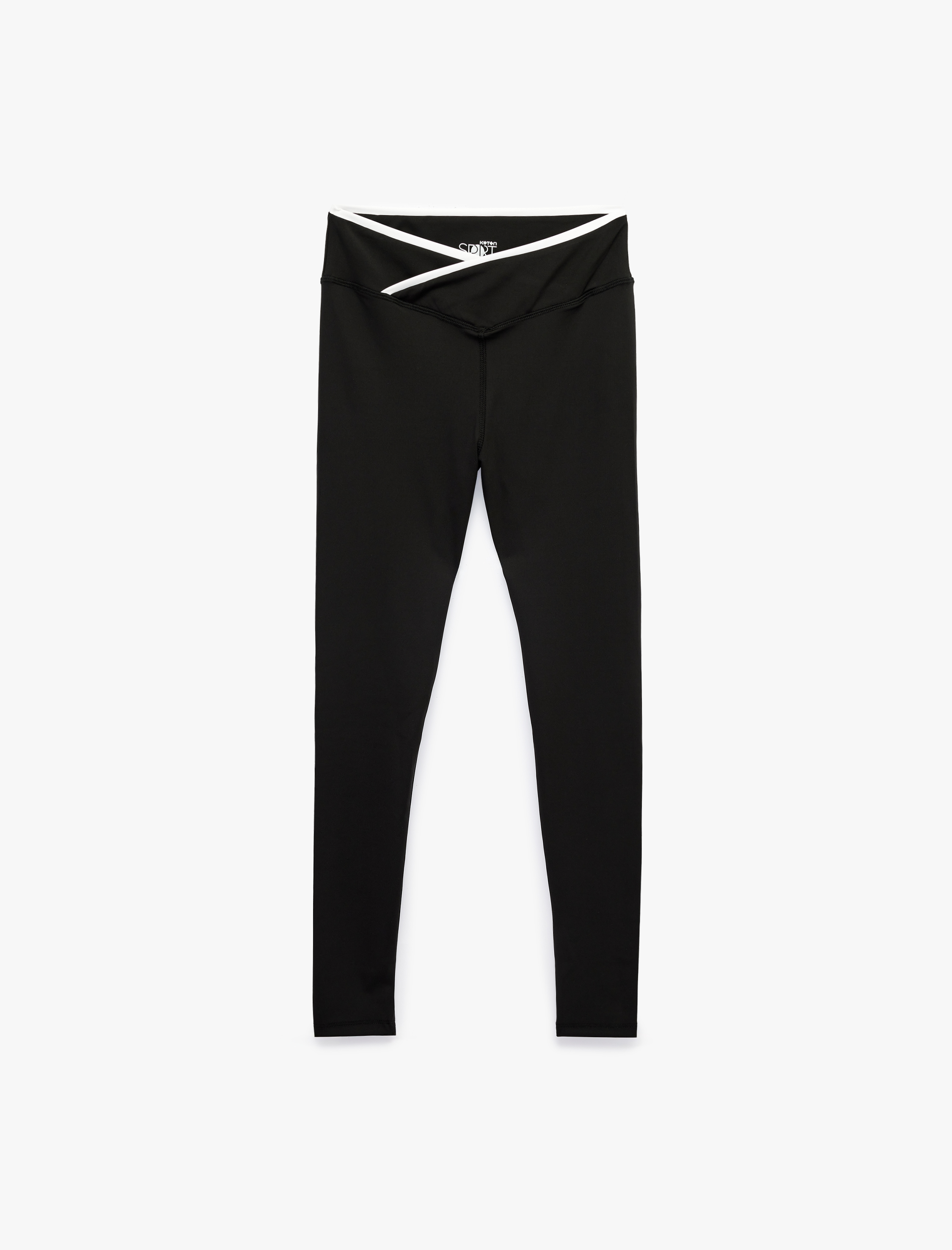   Kemer Detaylı Slim Fit Yüksek Bel Spor Tayt