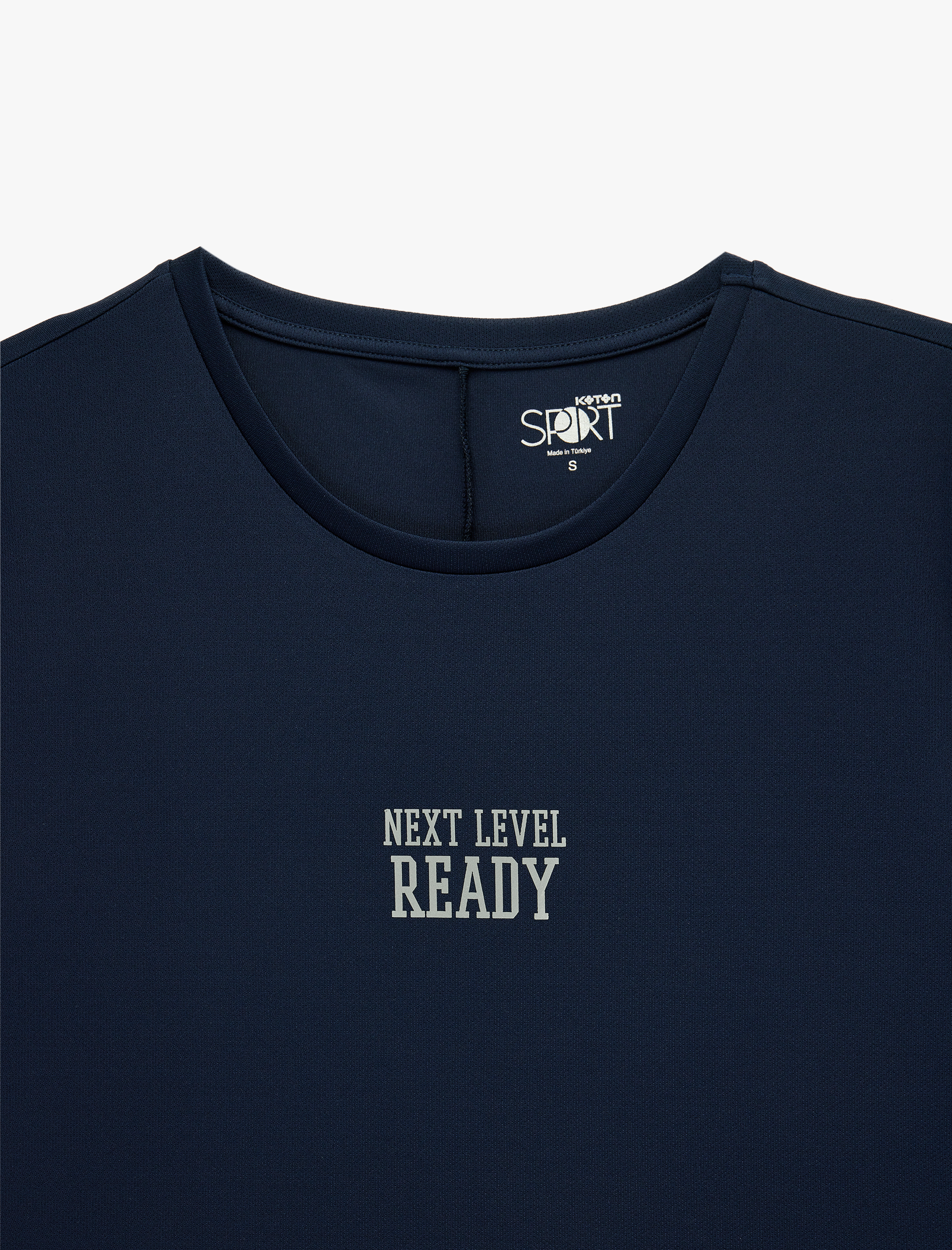   Straight Fit Kolsuz Bisiklet Yaka Baskılı Sporcu Atleti