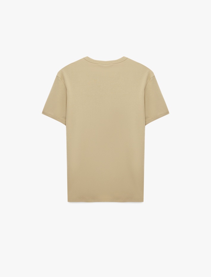  Kısa Kollu Bisiklet Yaka Pamuklu Slim Fit Tişört