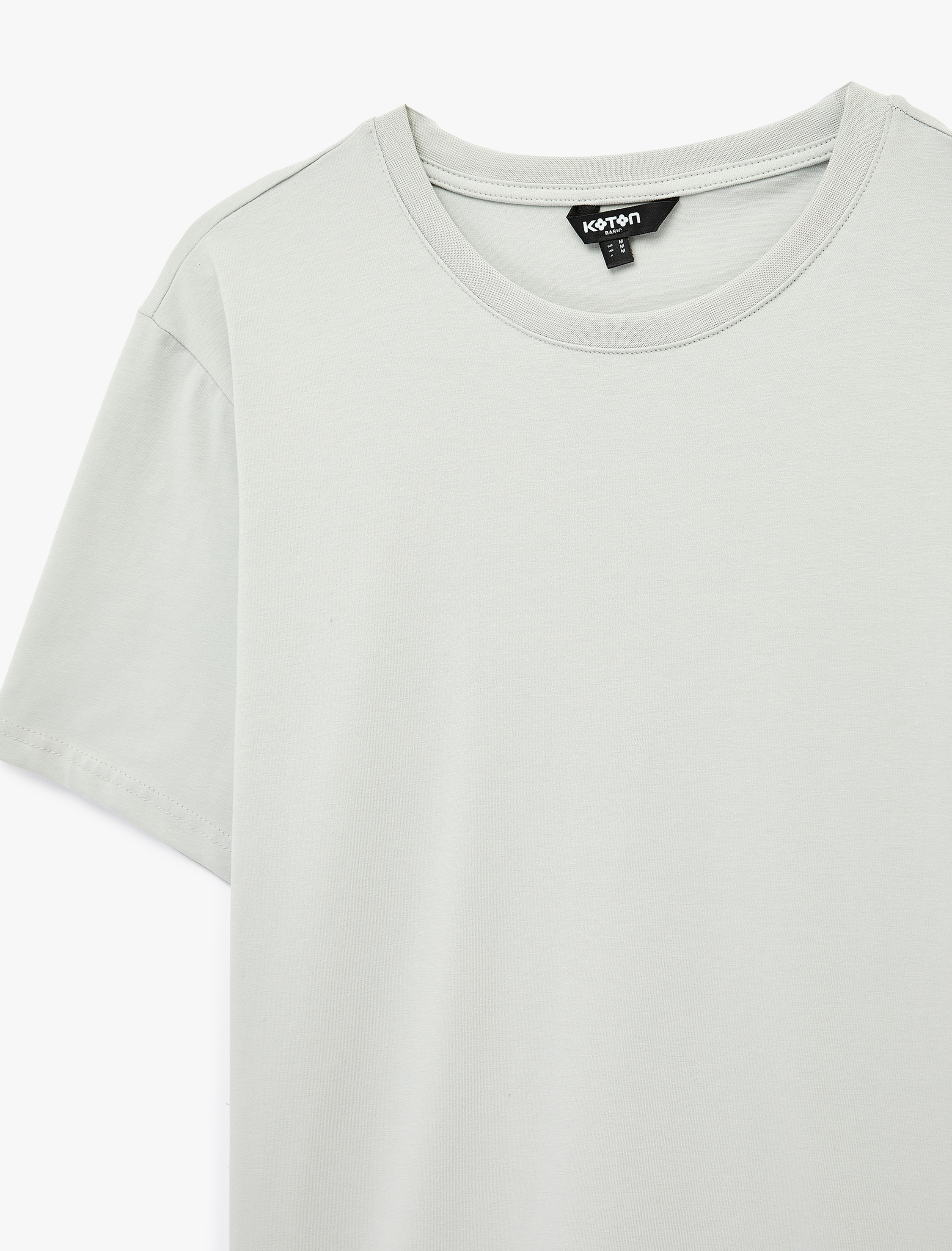   Kısa Kollu Pamuklu Bisiklet Yaka Basic Slim Fit Tişört