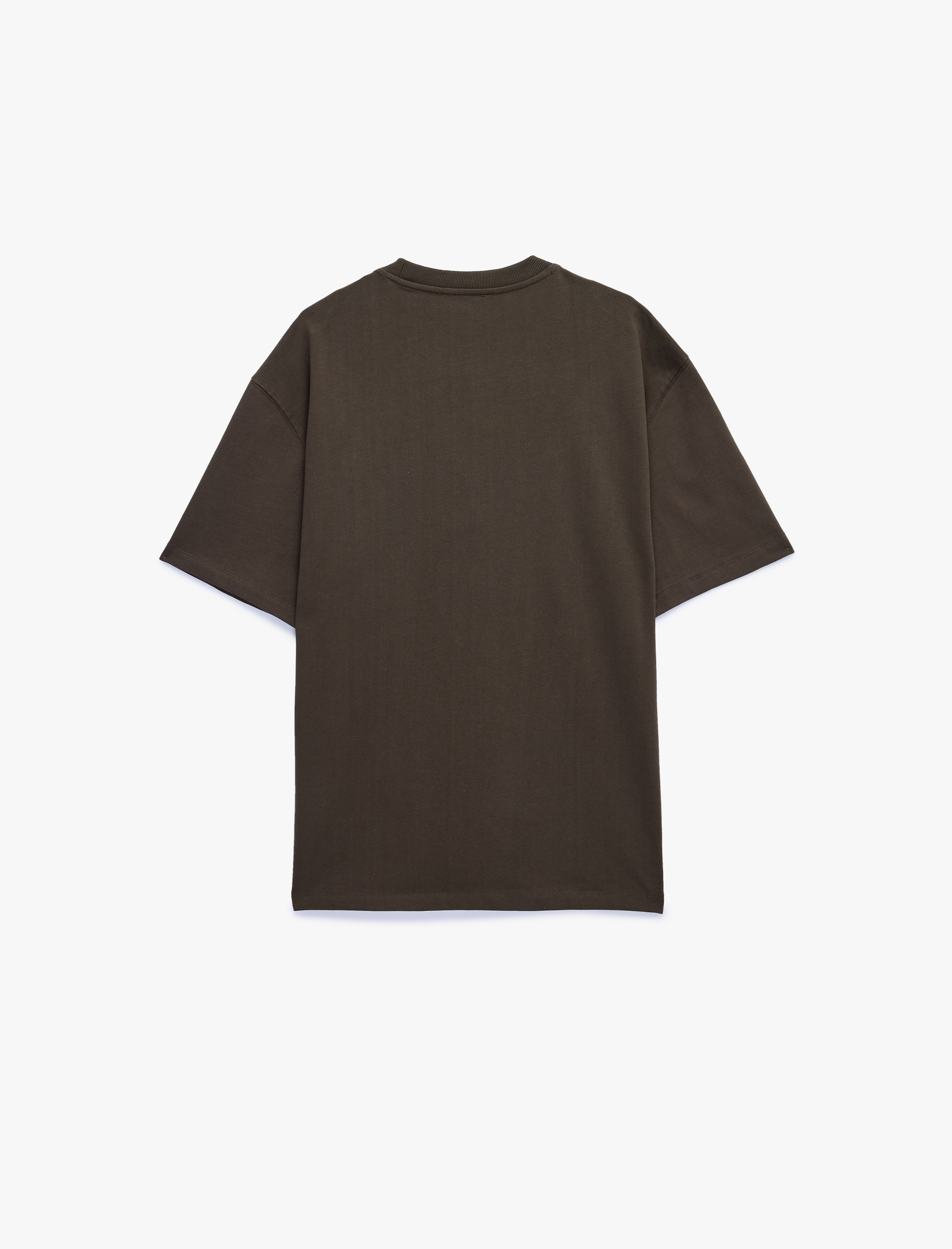   Kısa Kollu Pamuklu Bisiklet Yaka Oversize Basic Tişört