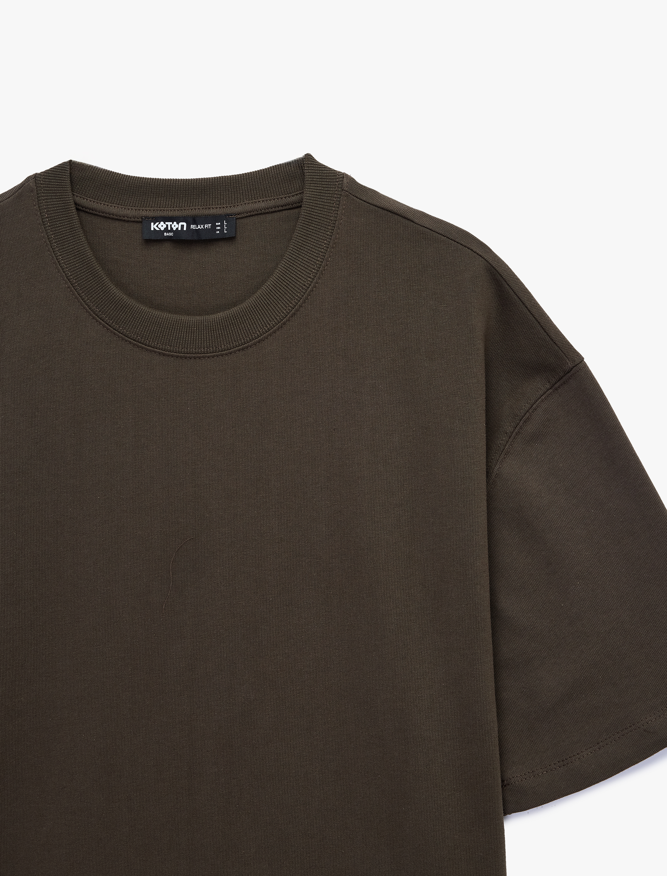   Kısa Kollu Pamuklu Bisiklet Yaka Oversize Basic Tişört