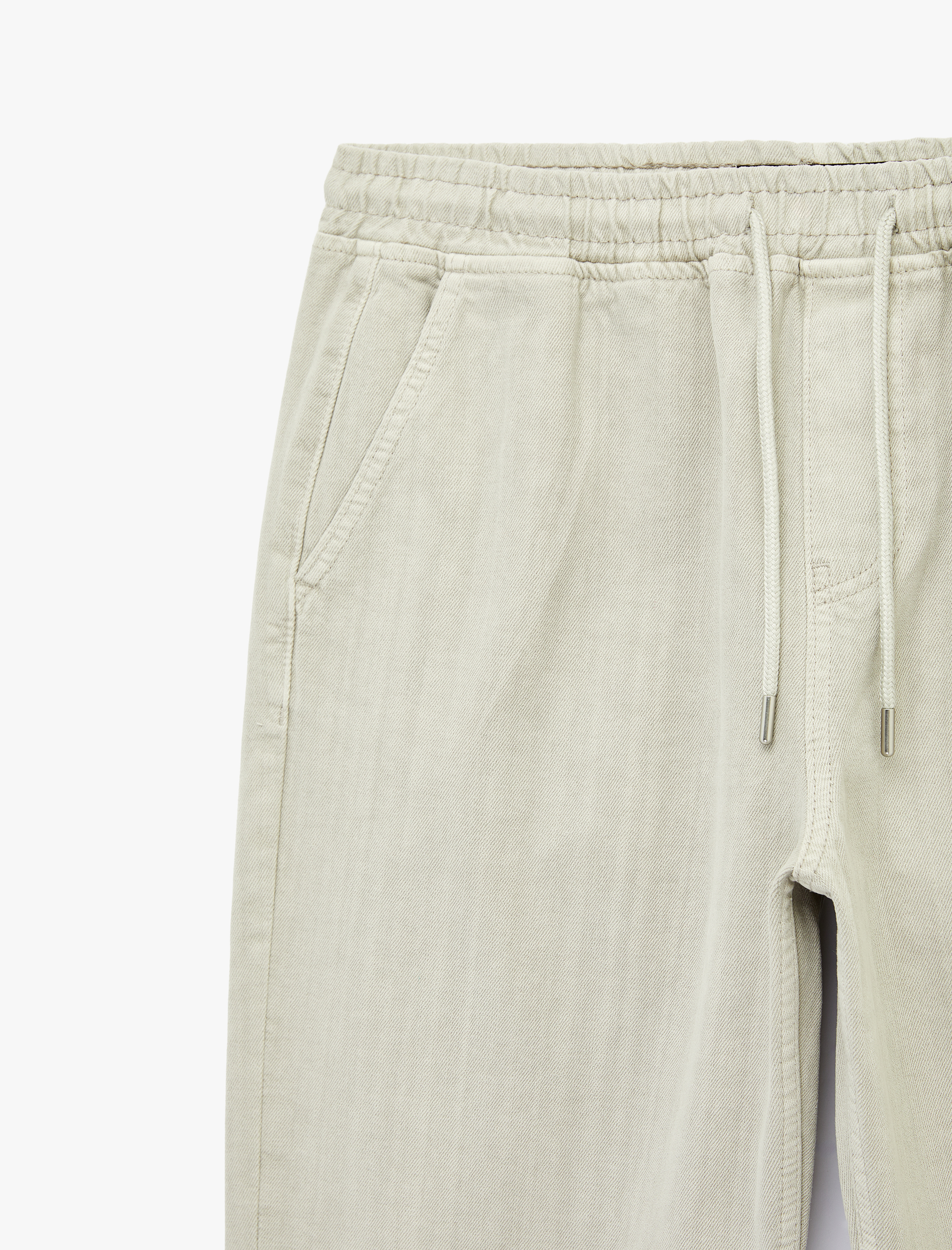   Pamuklu Cepli Beli Bağcıklı Oversize Jogger Jean Pantolon