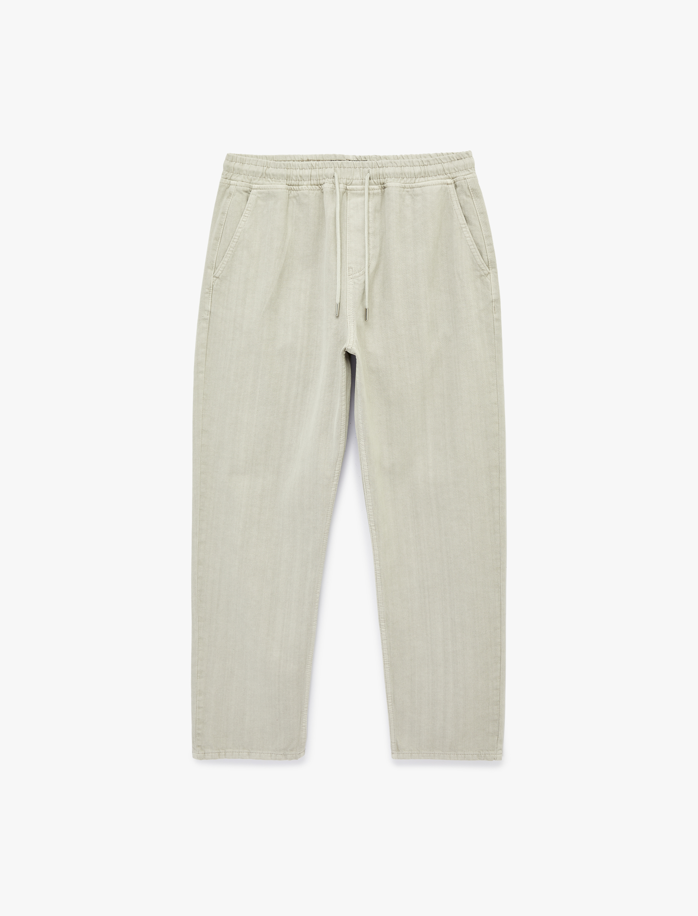   Pamuklu Cepli Beli Bağcıklı Oversize Jogger Jean Pantolon