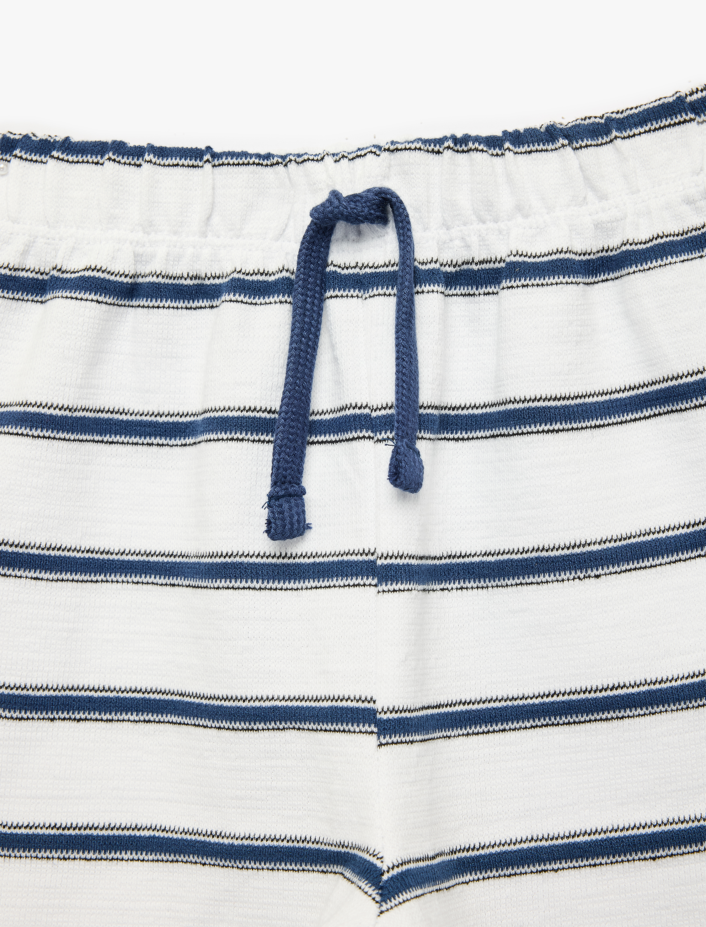  Erkek Bebek Pamuklu Beli Bağcıklı Çizgili Havlu Şort