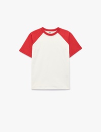 Bisiklet Yaka Kısa Kollu Pamuklu Tişört