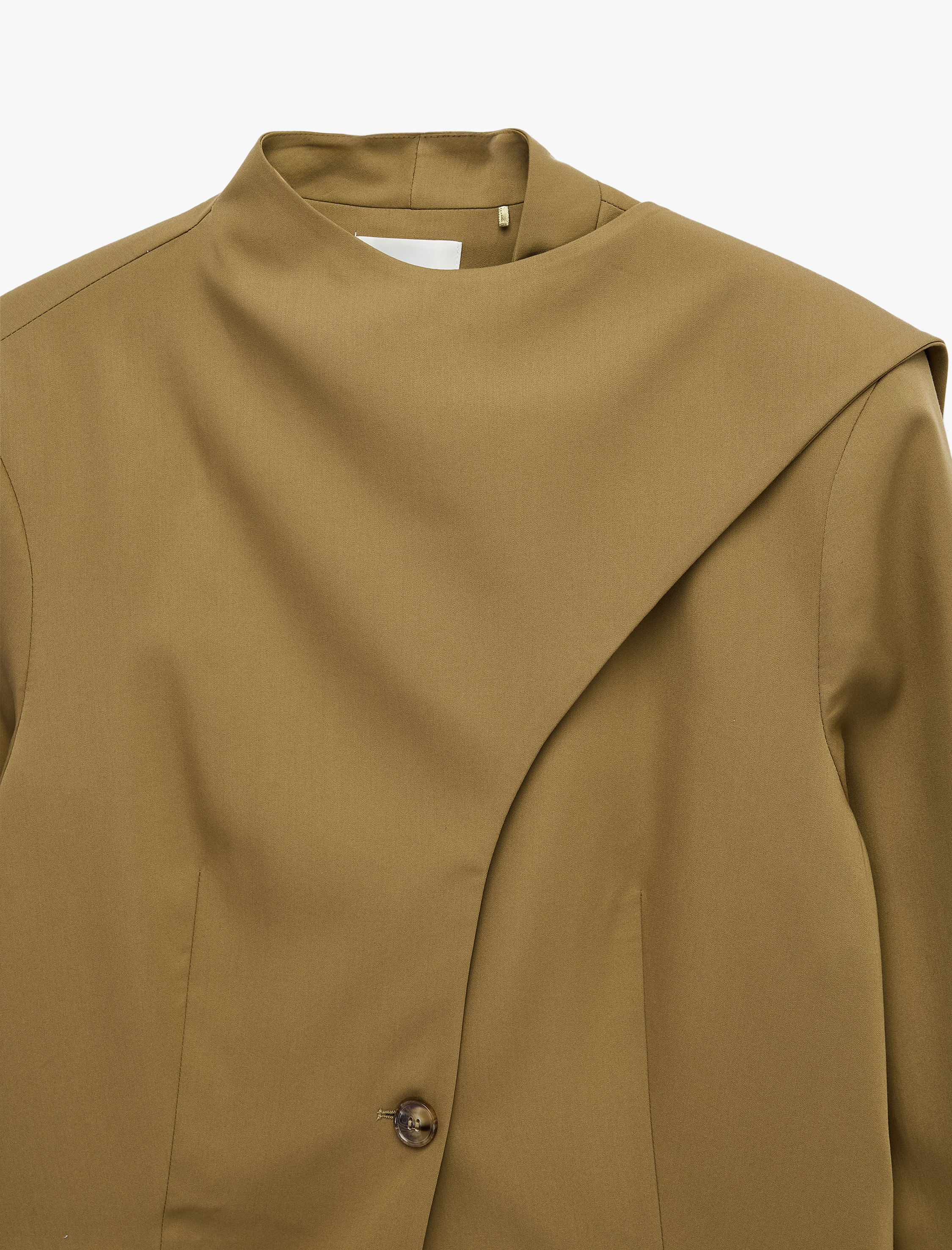   Uzun Kollu Cepli Düğmeli Şal Yaka Blazer Ceket