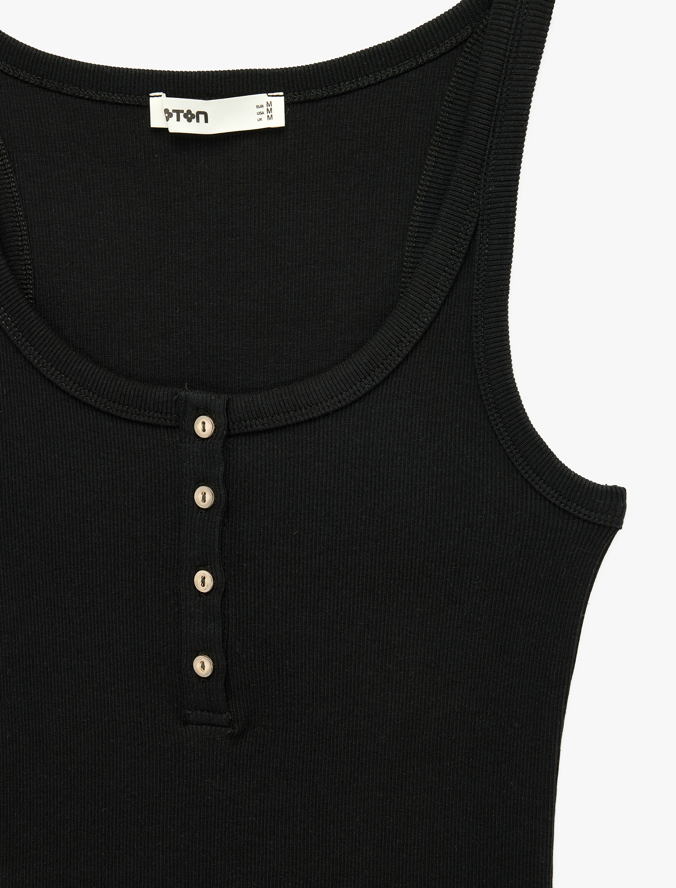   Pamuklu Slim Fit Süs Düğmeli U Yaka Fitilli Atlet