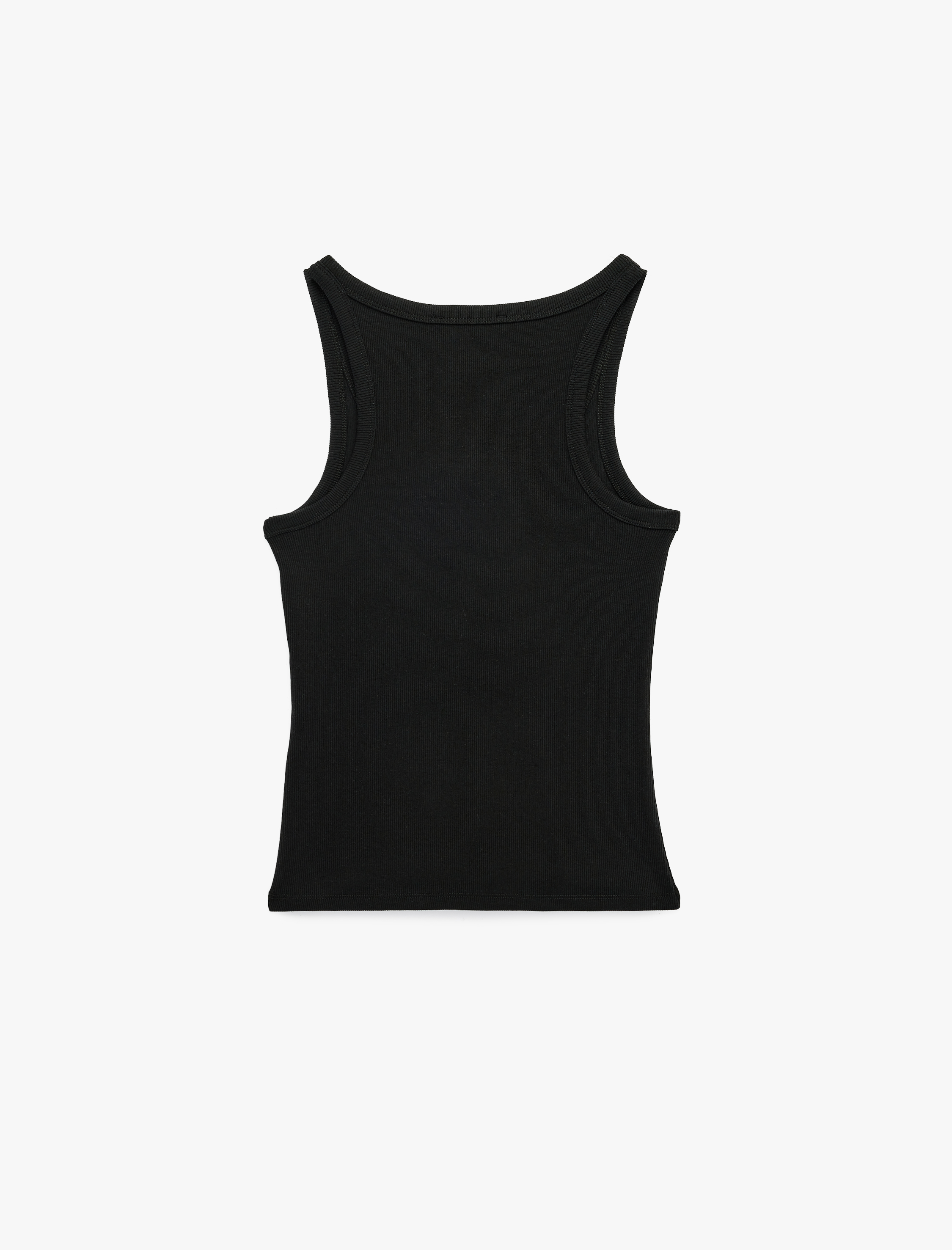   Pamuklu Slim Fit Süs Düğmeli U Yaka Fitilli Atlet