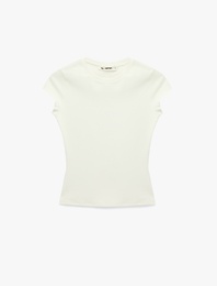 Slim Fit Kısa Kollu Bisiklet Yaka Pamuklu Tişört