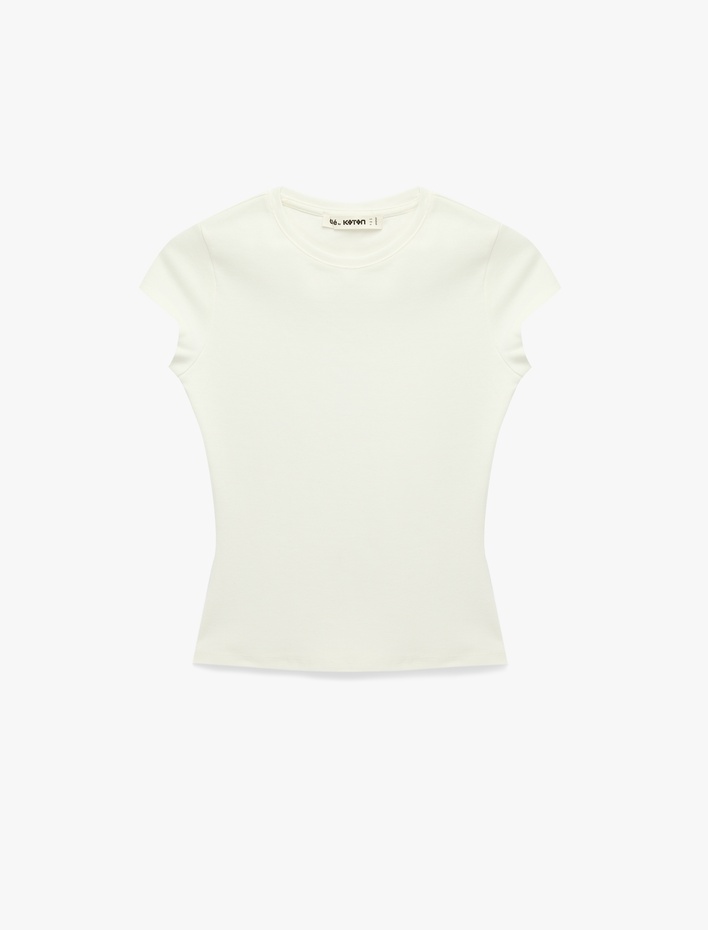  Slim Fit Kısa Kollu Bisiklet Yaka Pamuklu Tişört