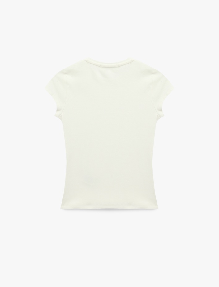  Slim Fit Kısa Kollu Bisiklet Yaka Pamuklu Tişört