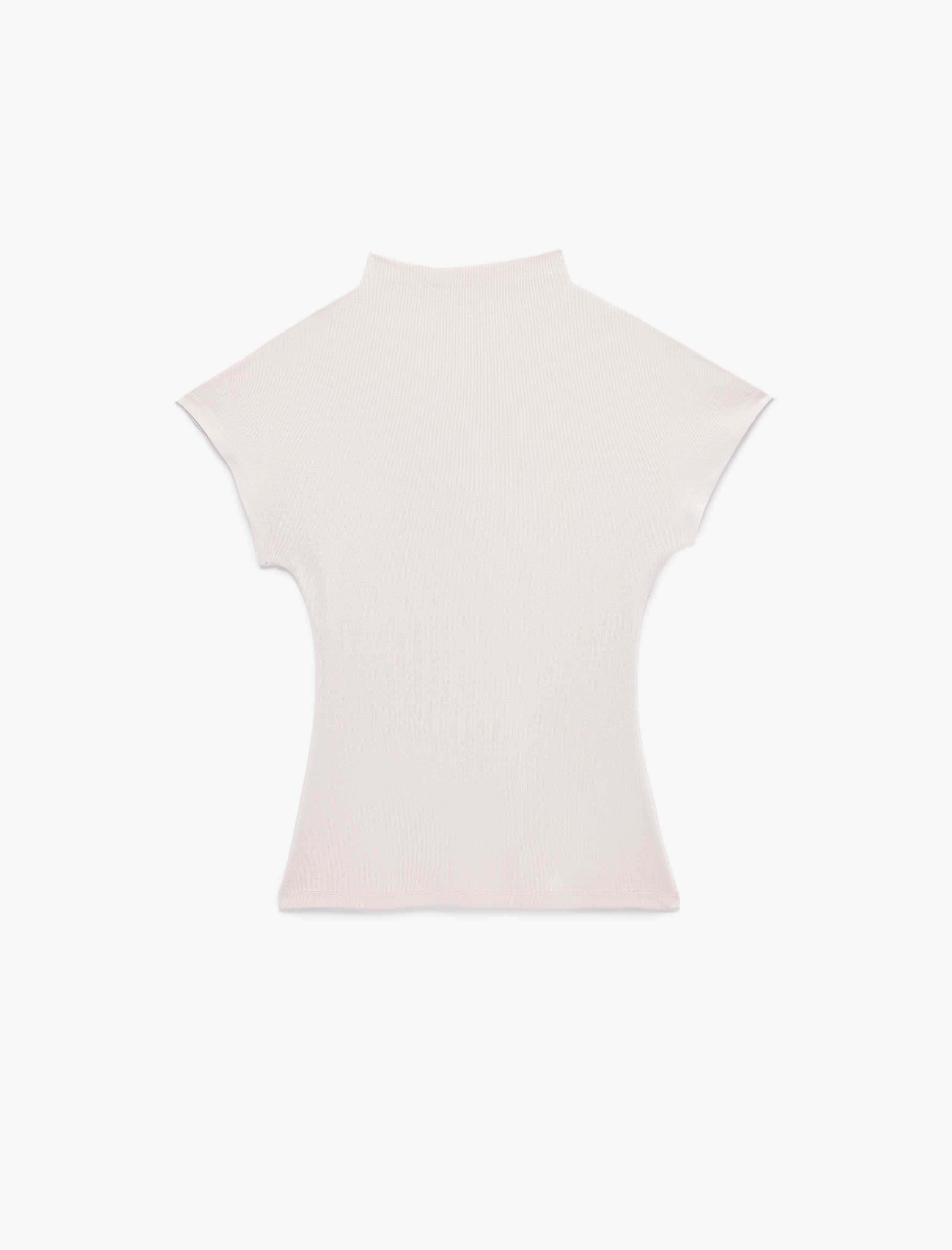   Pamuklu Slim Fit Kolsuz Dik Yaka Fitilli Tişört