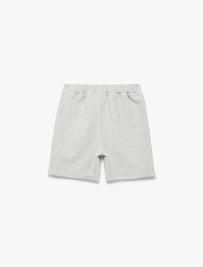 Erkek Bebek Beli Bağcıklı Pamuk Karışımlı Basic Şort