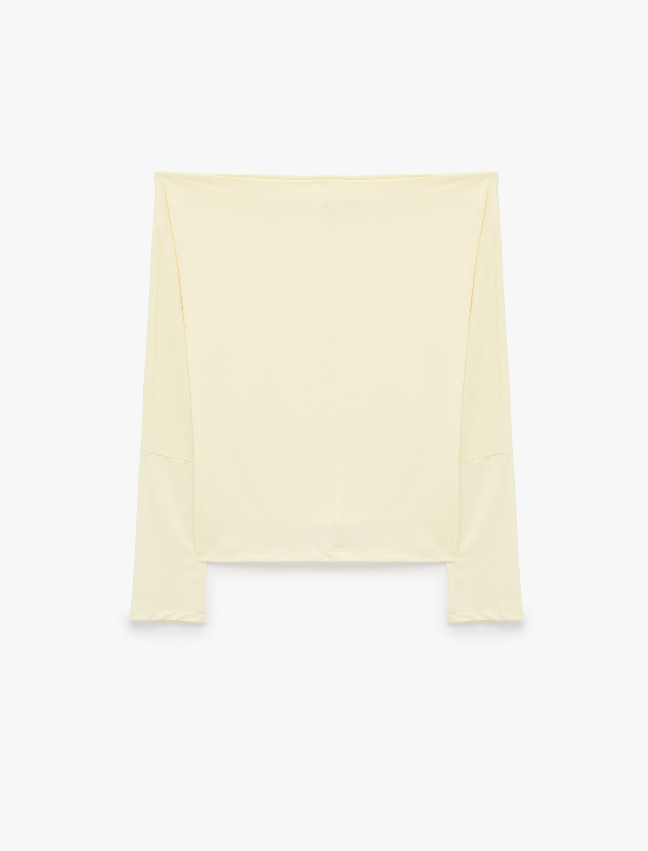   Sandy Kumaş Slim Fit Uzun Kollu Kayık Yaka Omzu Açık Tişört