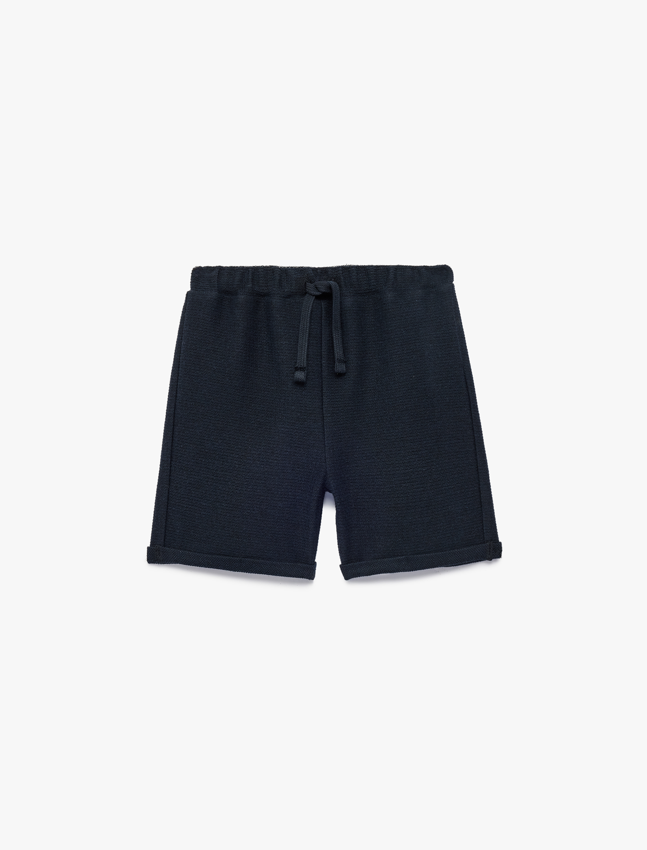  Erkek Bebek Beli Bağcıklı Pamuk Karışımlı Basic Şort