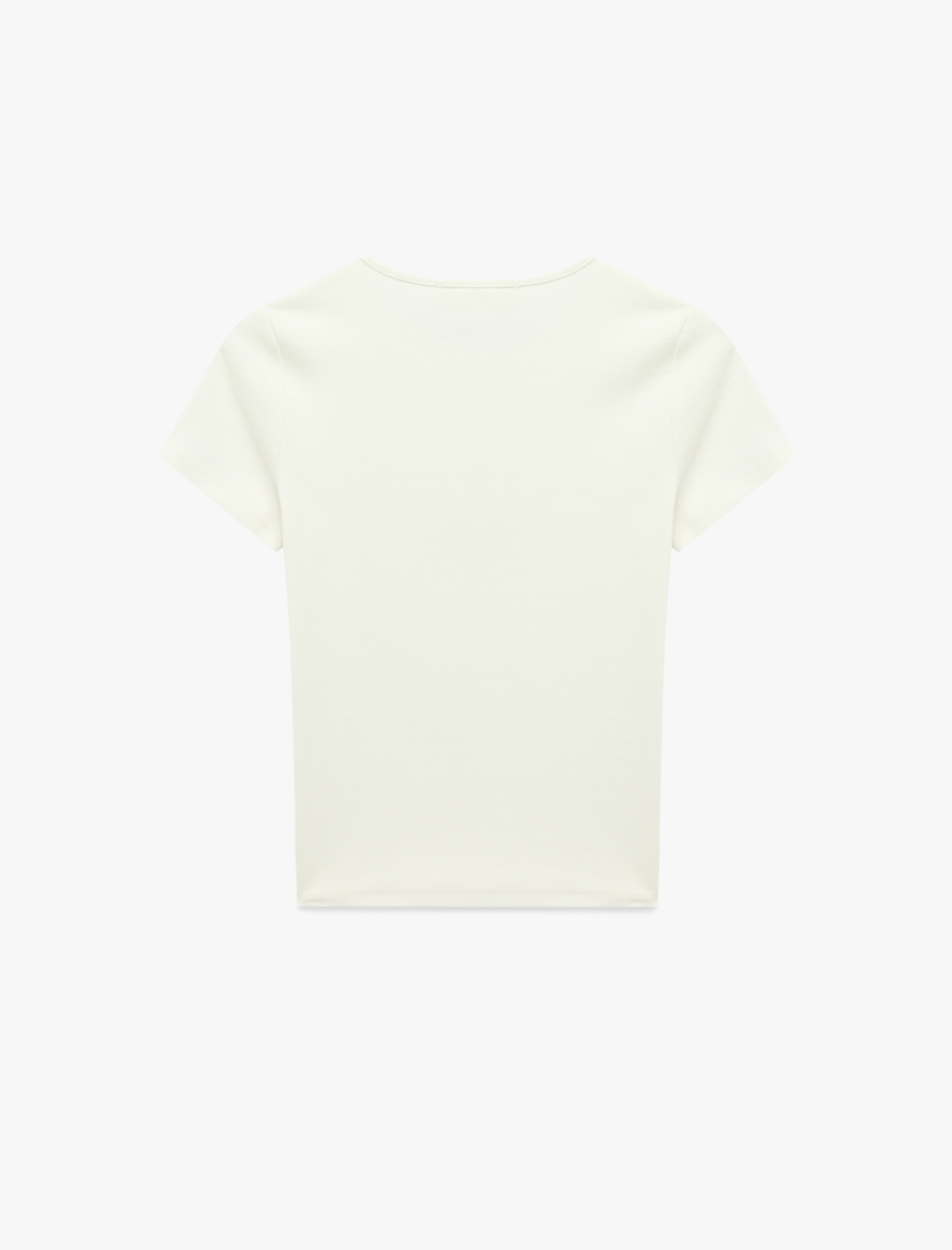   Kısa Kollu Bisiklet Yaka Pamuklu Slim Fit Fiyonk Baskılı Tişört