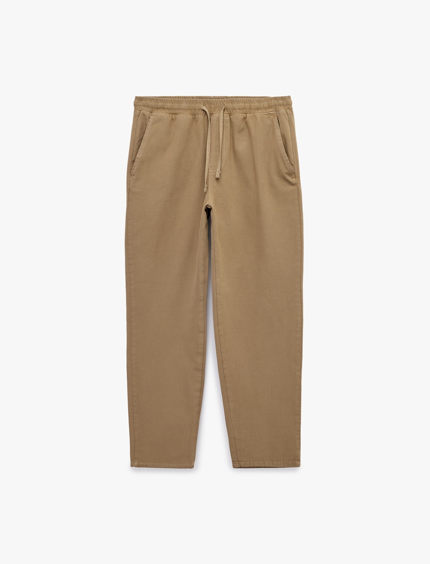 Koton Erkek Pamuklu Regular Fit Cepli Beli Bağcıklı Pantolon