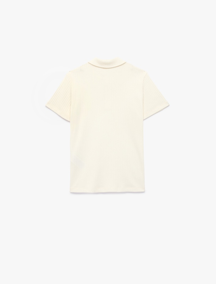 Erkek Çocuk Kısa Kollu Düğmeli Basic Polo Yaka Tişört