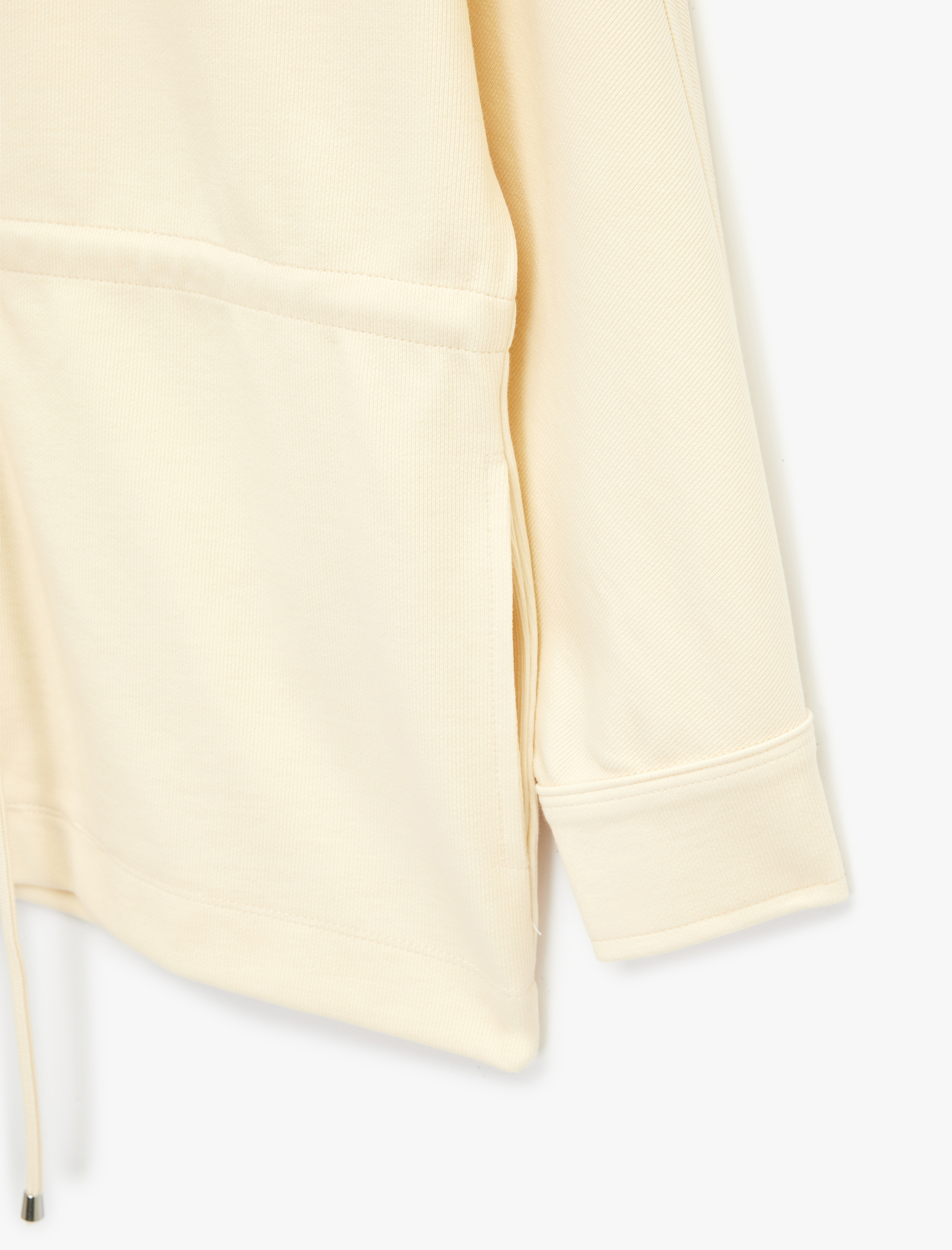   Uzun Kollu Belden Ayarlanabilir Bağlamalı Fermuarlı Ceket