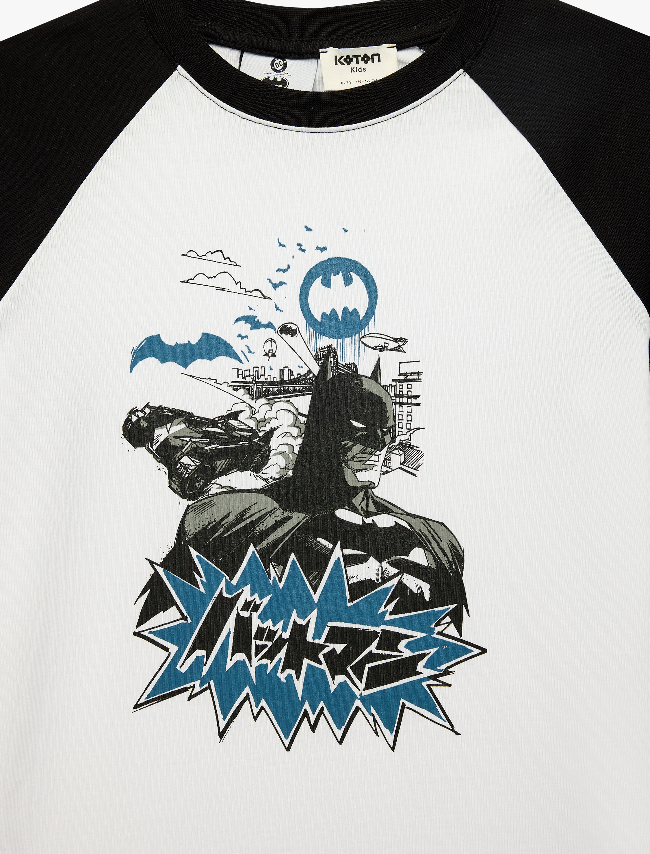  Erkek Çocuk Batman Baskılı Kısa Kollu Bisiklet Yaka Pamuklu Lisanslı Tişört