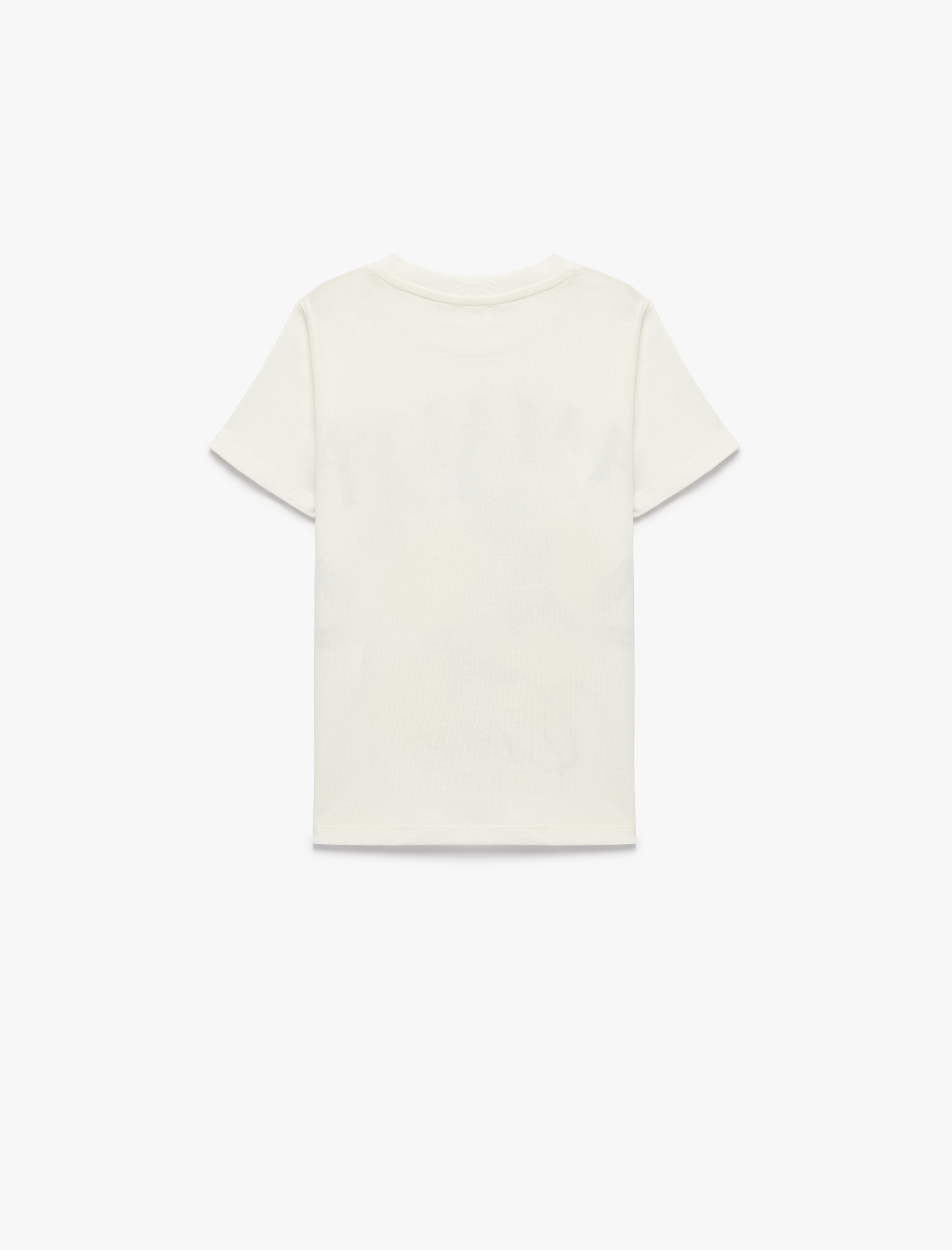  Kız Çocuk Pamuklu Kısa Kollu Bisiklet Yaka Baskılı Tişört