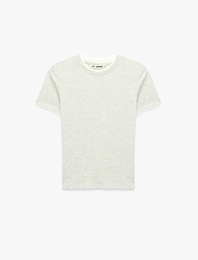 Slim Fit Kısa Kollu Bisiklet Yaka Modal Tişört