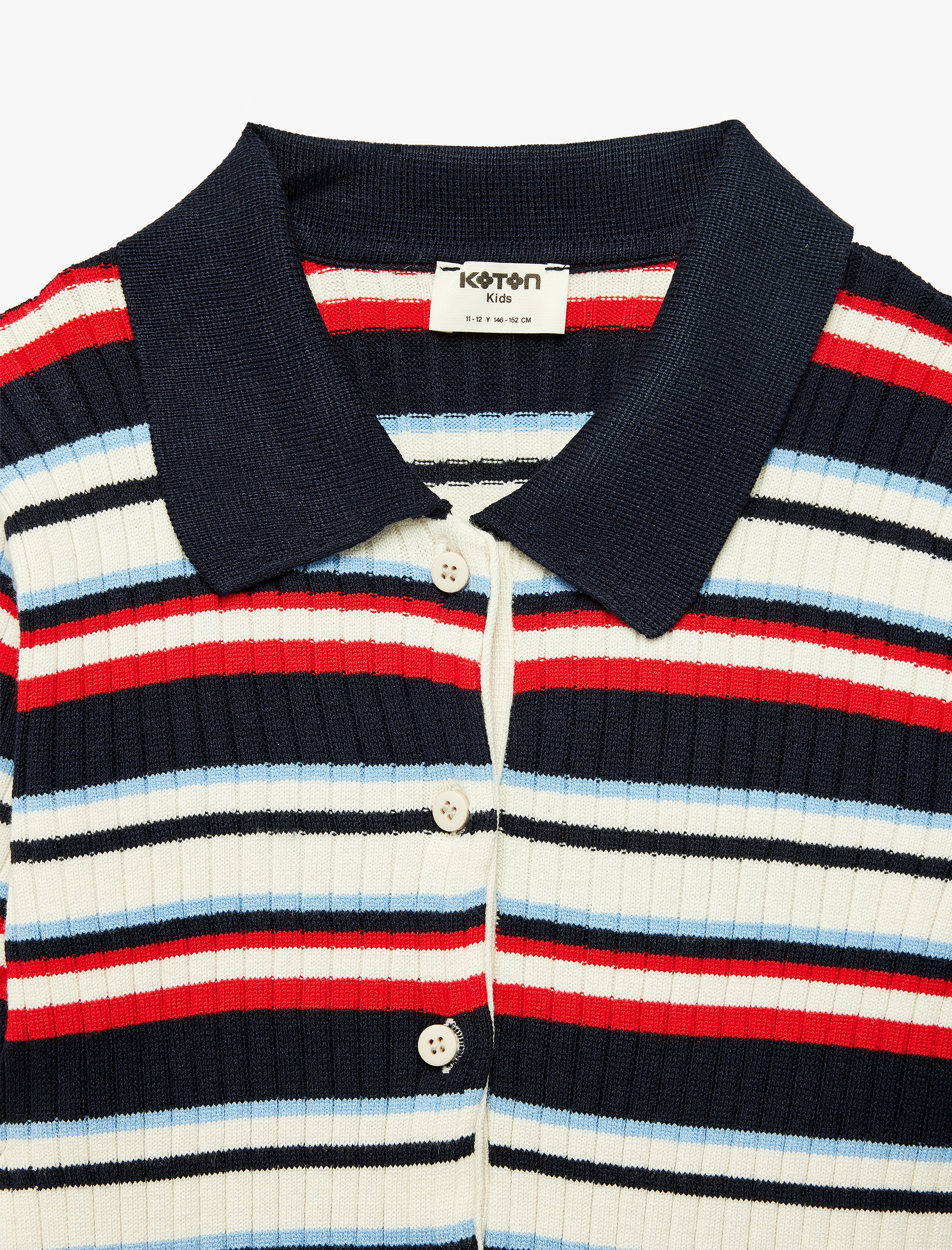  Kız Çocuk Viskon Karışımlı Kısa Kollu Düğmeli Polo Yaka Triko Tişört