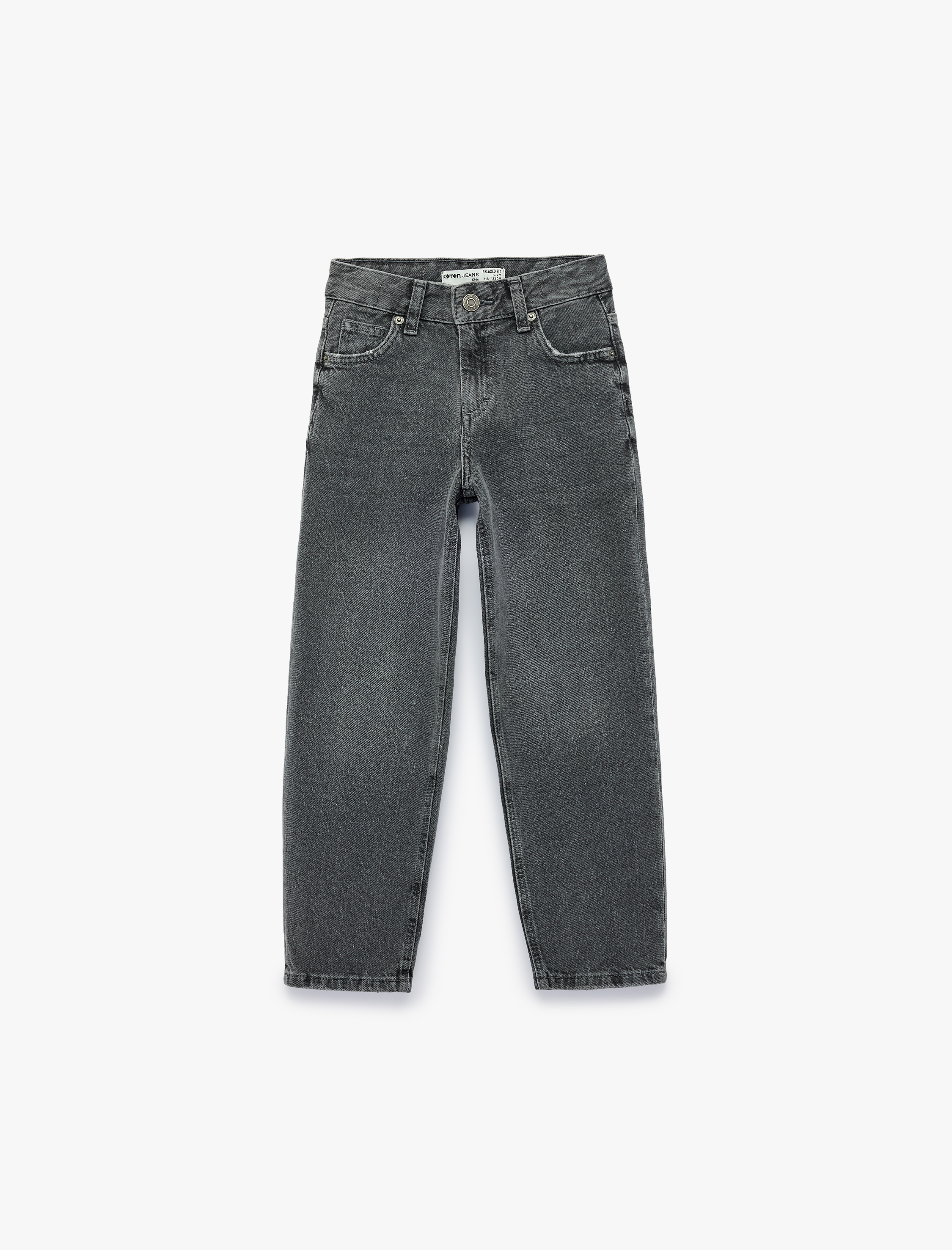  Erkek Çocuk Pamuklu Beli Ayarlanabilir Lastikli Relax Fit Denim Pantolon