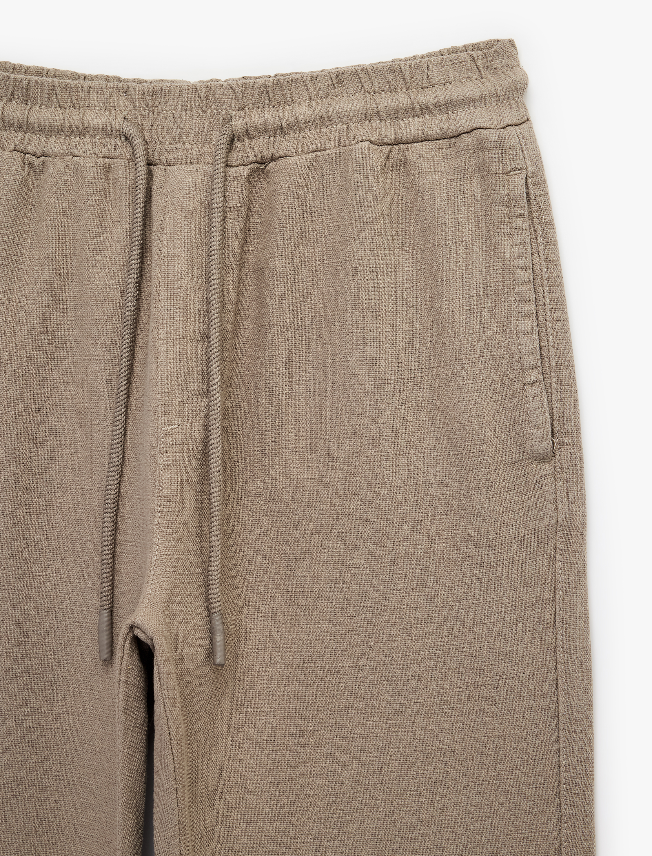   Regular Fit Pamuklu Cepli Beli Bağcıklı Pantolon