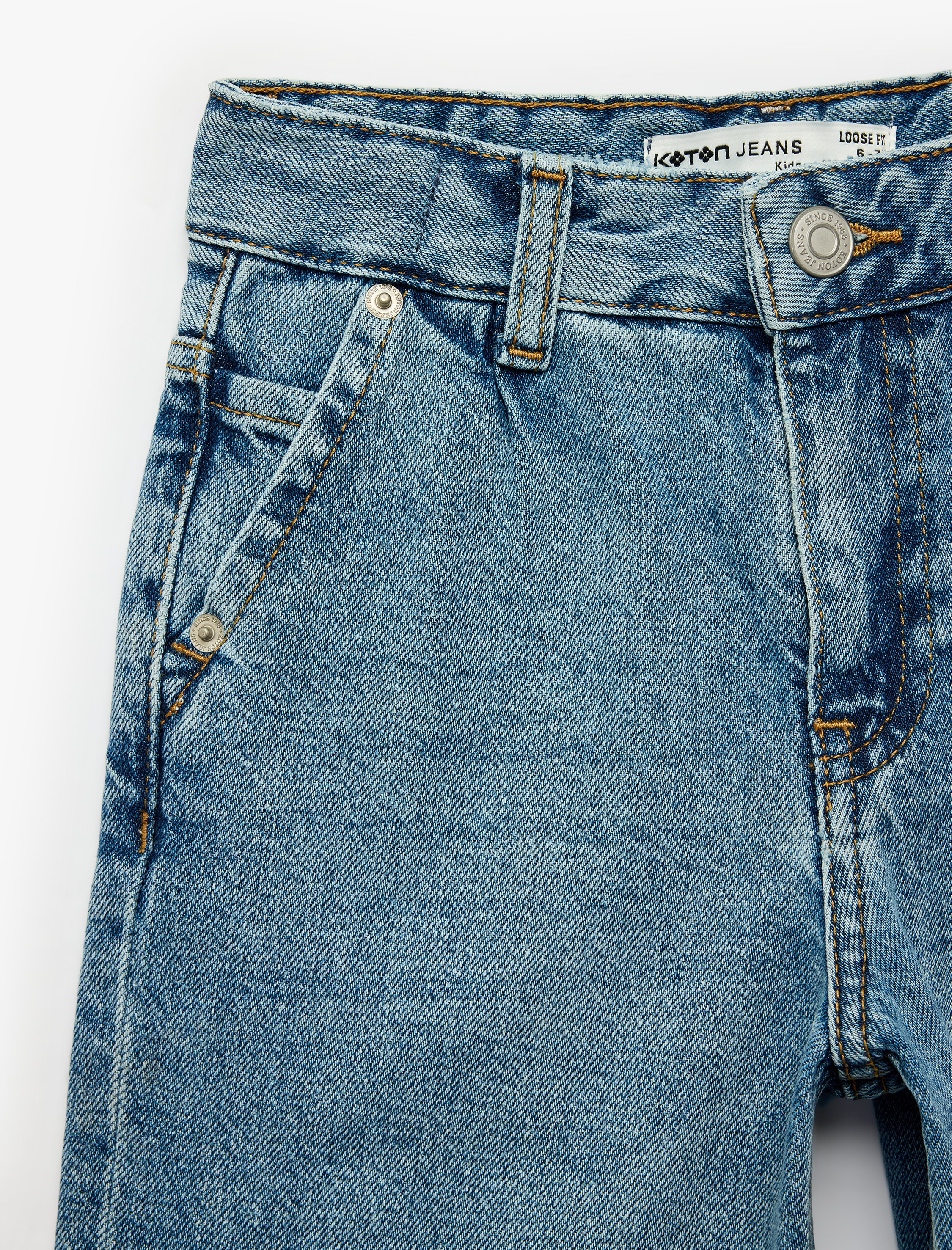  Erkek Çocuk Pamuklu Cepli Loose Fit Denim Pantolon