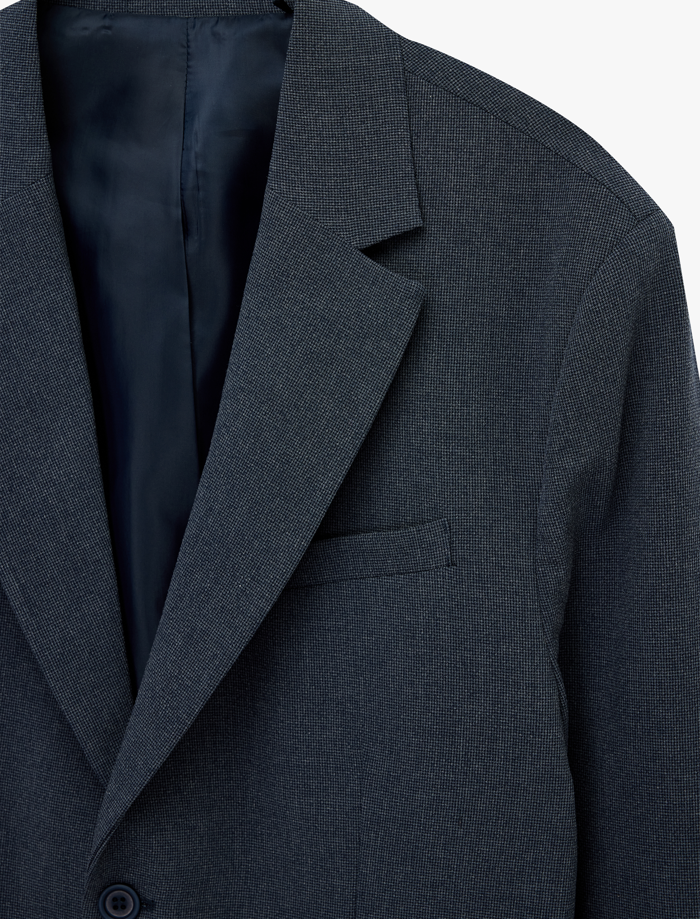   Regular Fit Uzun Kollu Cepli Düğmeli Gömlek Yaka Blazer Ceket