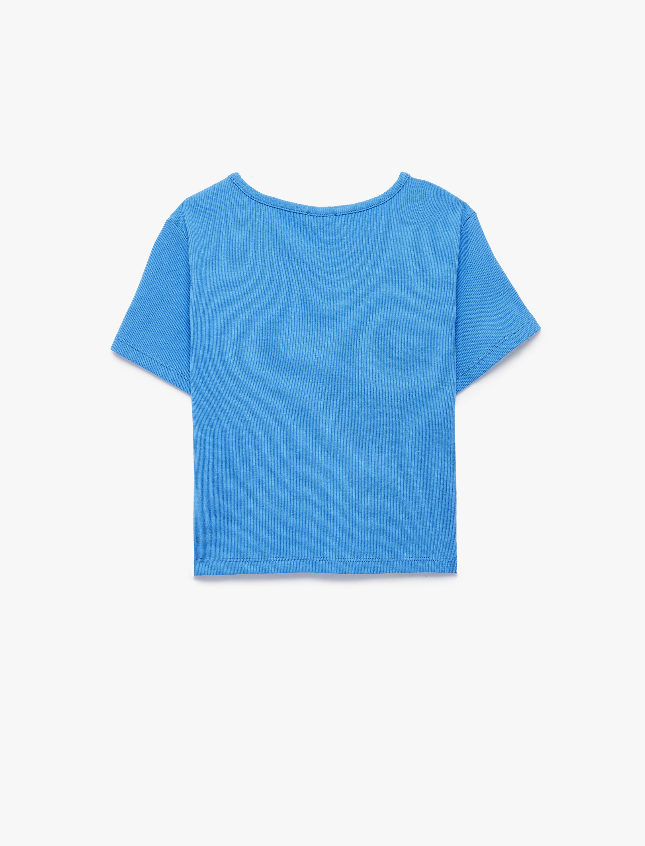  Kız Çocuk Baskılı Kısa Kollu Bisiklet Yaka Pamuklu Tişört