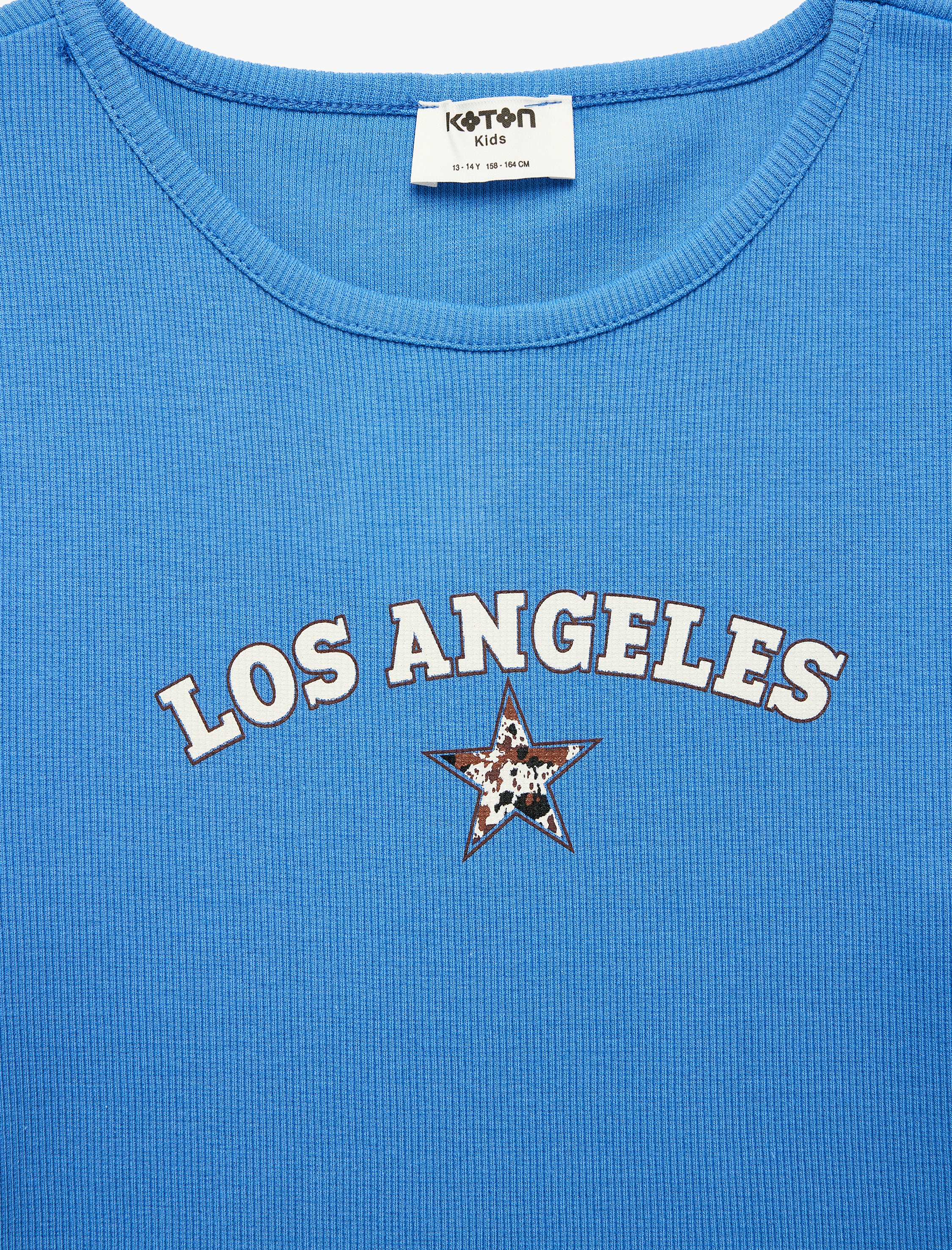  Kız Çocuk Baskılı Kısa Kollu Bisiklet Yaka Pamuklu Tişört