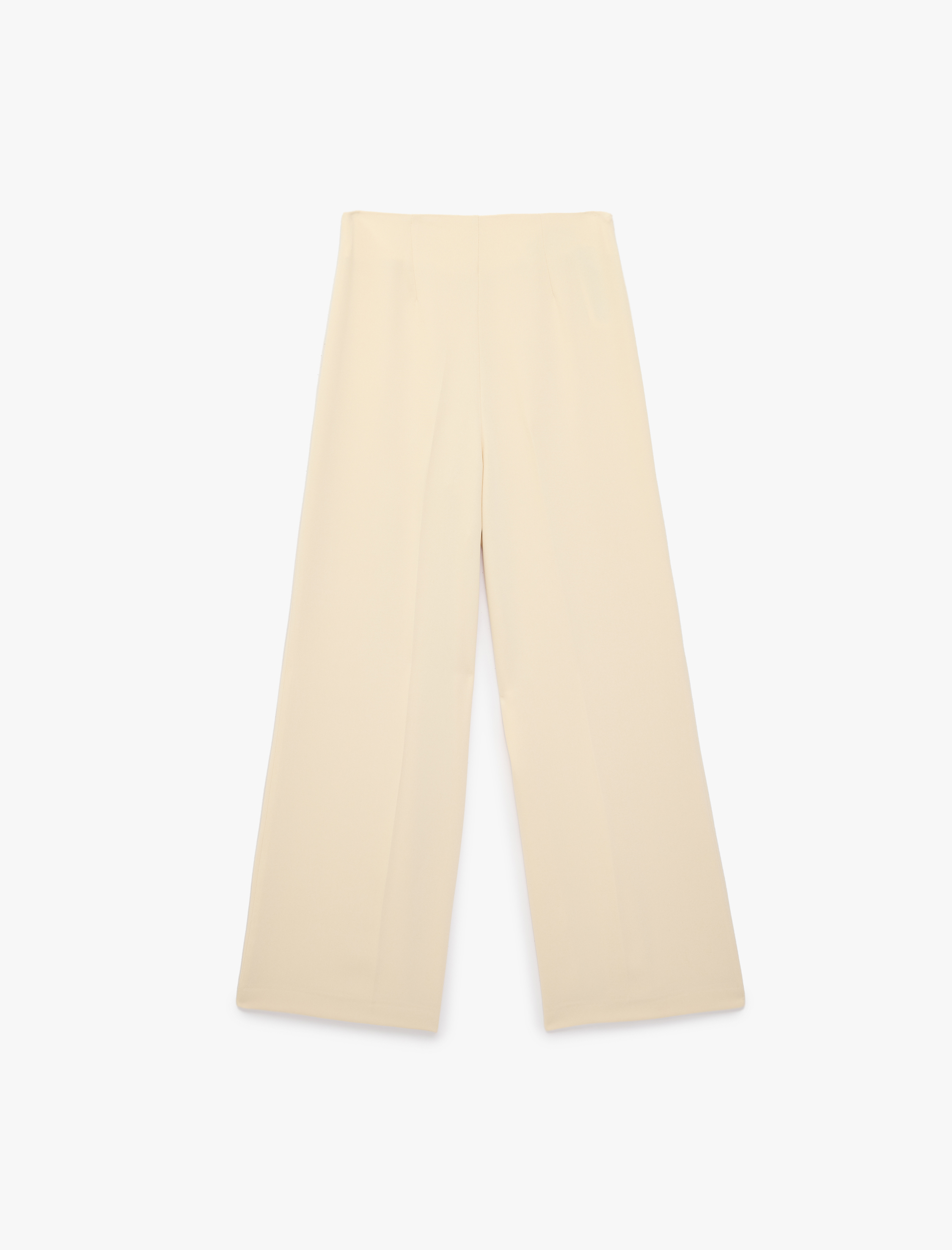   Krep Kumaş Yüksek Bel Geniş Paça Palazzo Pantolon