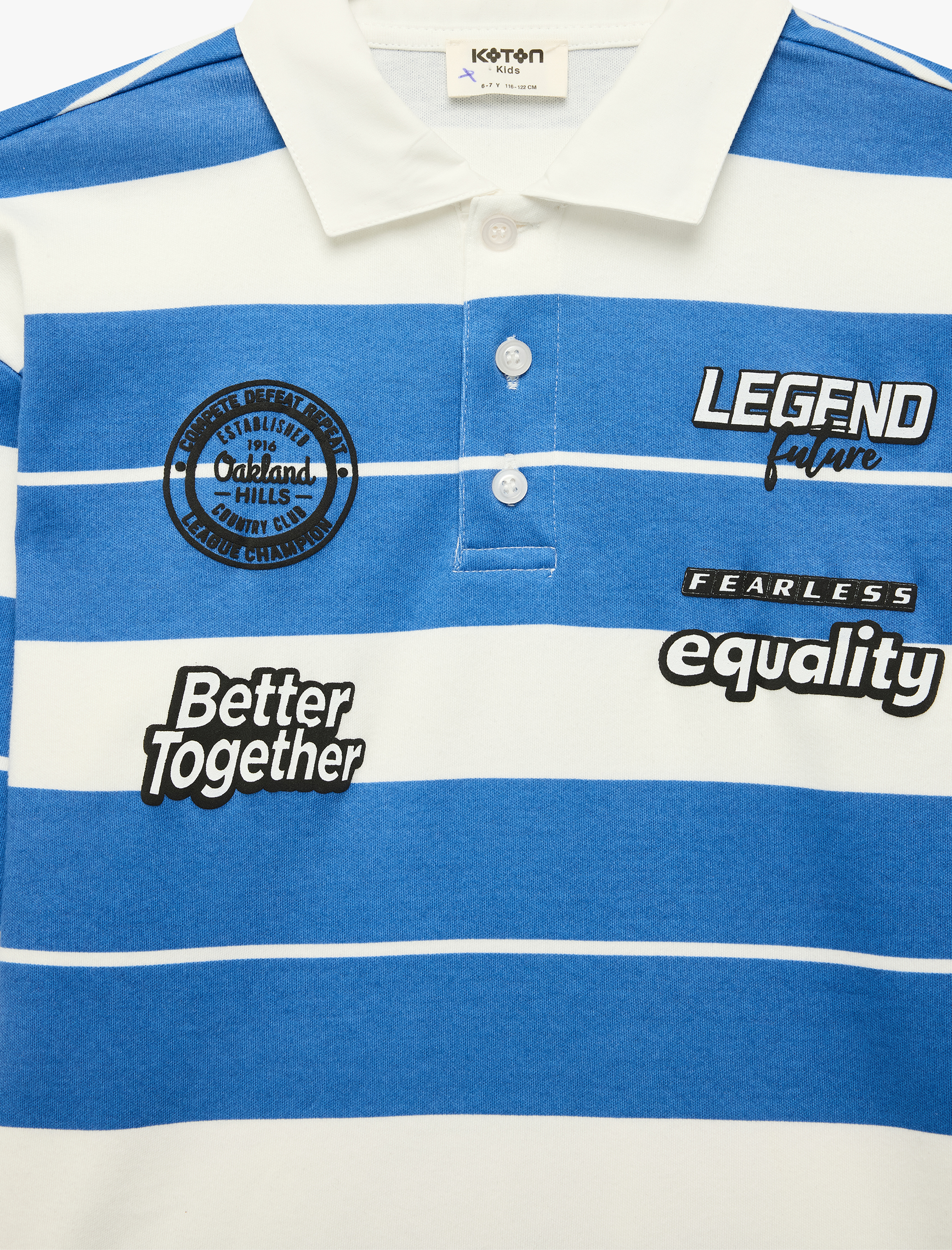  Erkek Çocuk Pamuklu Uzun Kollu Çizgili Polo Yaka Tişört