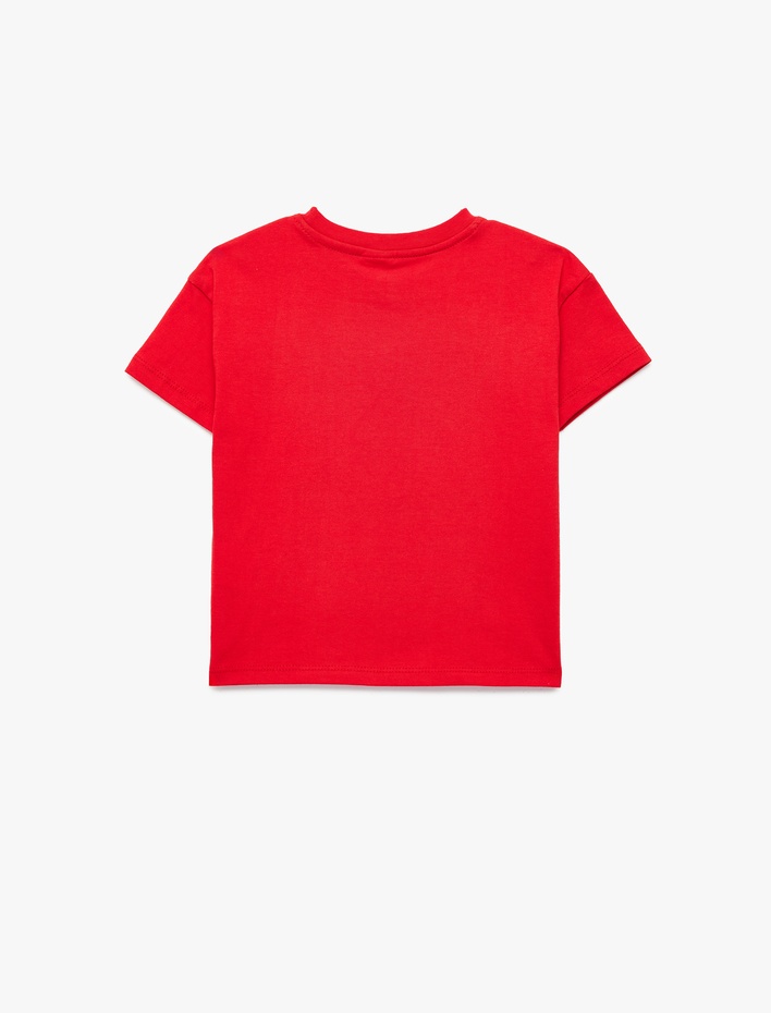 Erkek Bebek Pamuklu Bisiklet Yaka Kısa Kollu Baskılı Tişört