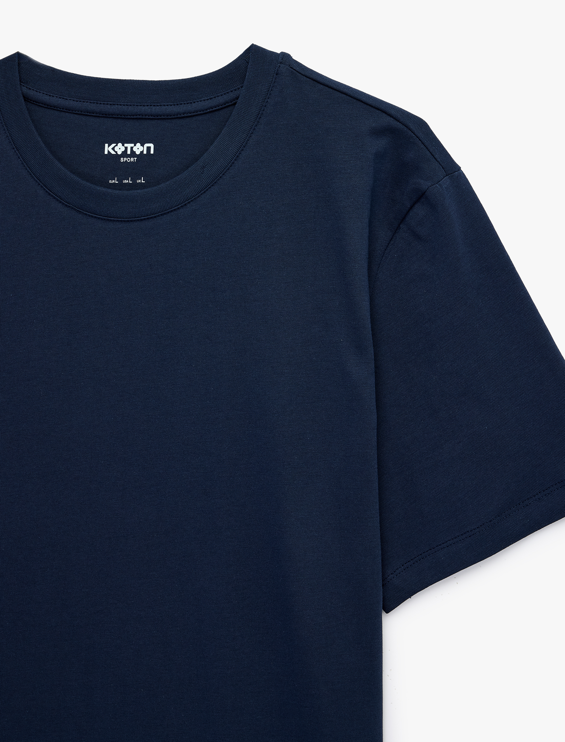   Kısa Kollu Bisiklet Yaka Rahat Kalıp Pamuklu Basic Spor Tişört