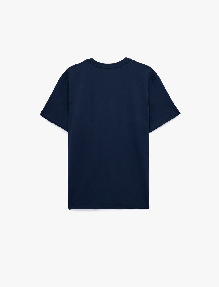  Kısa Kollu Bisiklet Yaka Rahat Kalıp Pamuklu Basic Spor Tişört