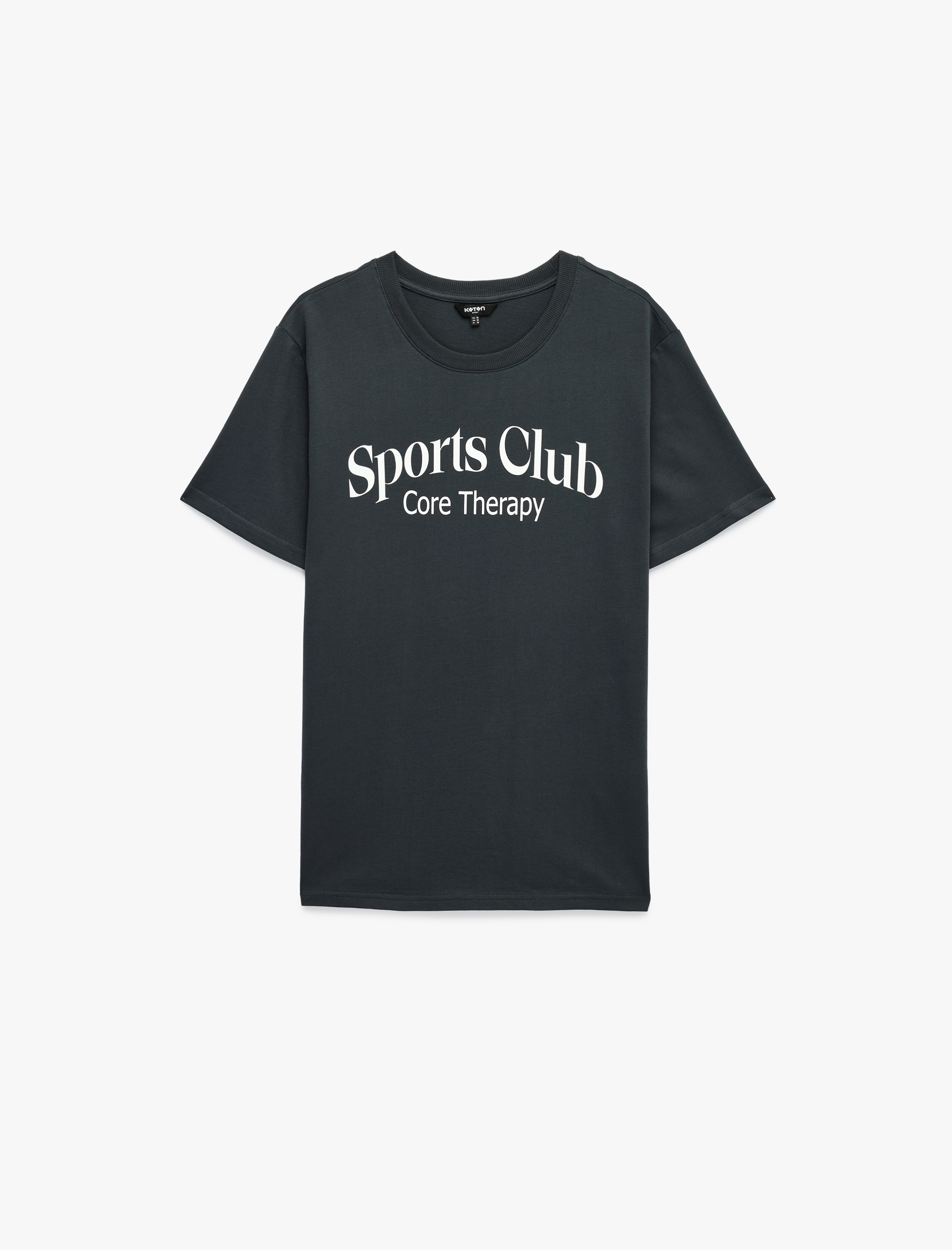   Regular Fit Kısa Kollu Bisiklet Yaka Baskılı Spor Tişört