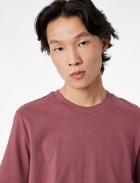 Regular Fit Bisiklet Yaka Pamuklu Basic Kısa Kollu Tişört