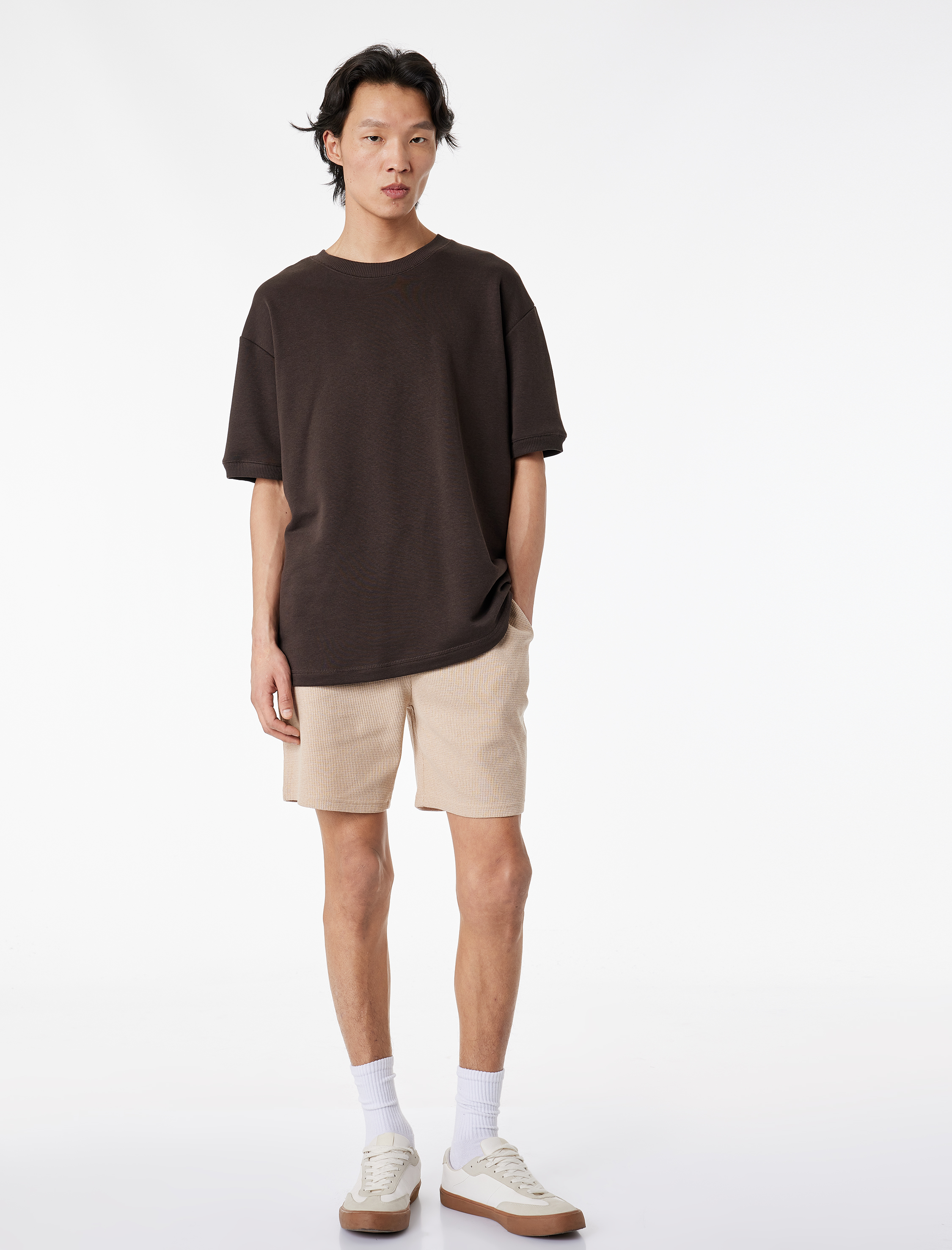   Regular Fit Cepli Bermuda Beli Bağcıklı Şort