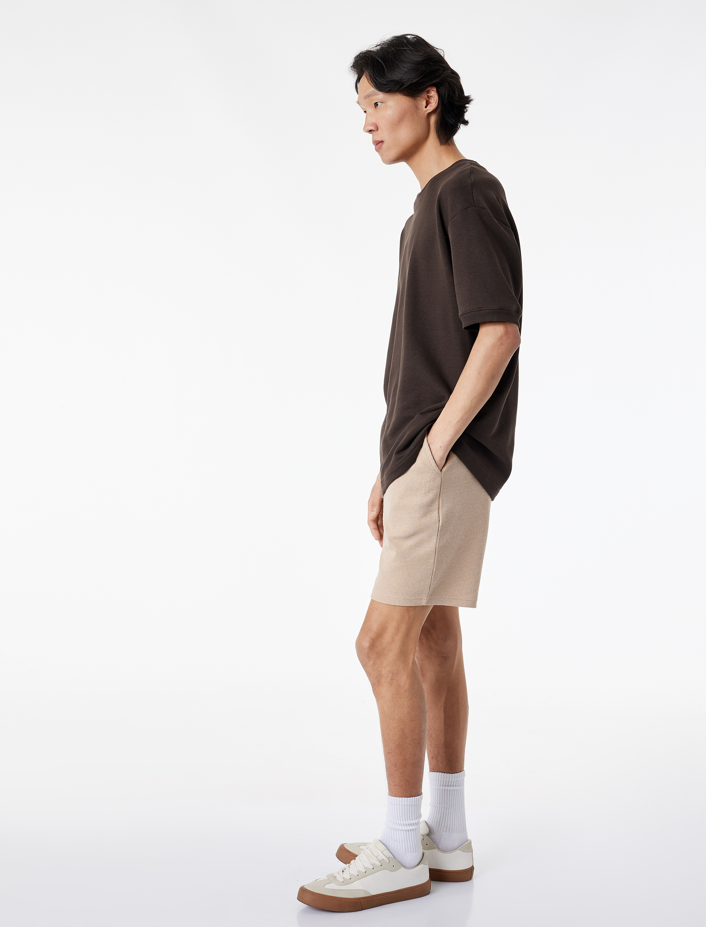   Regular Fit Cepli Bermuda Beli Bağcıklı Şort