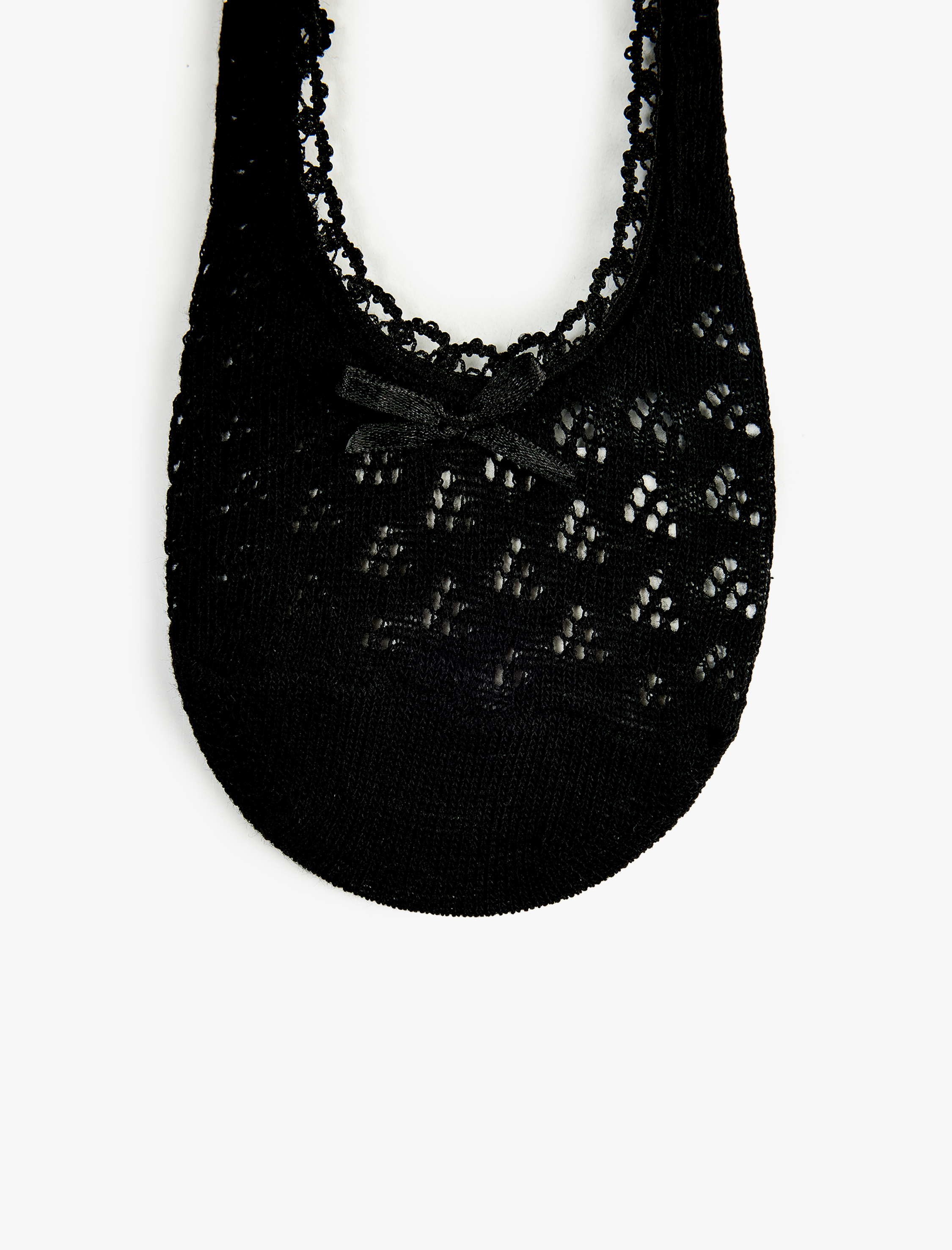  Kadın Fiyonk Detaylı Dantel Babet Çorap