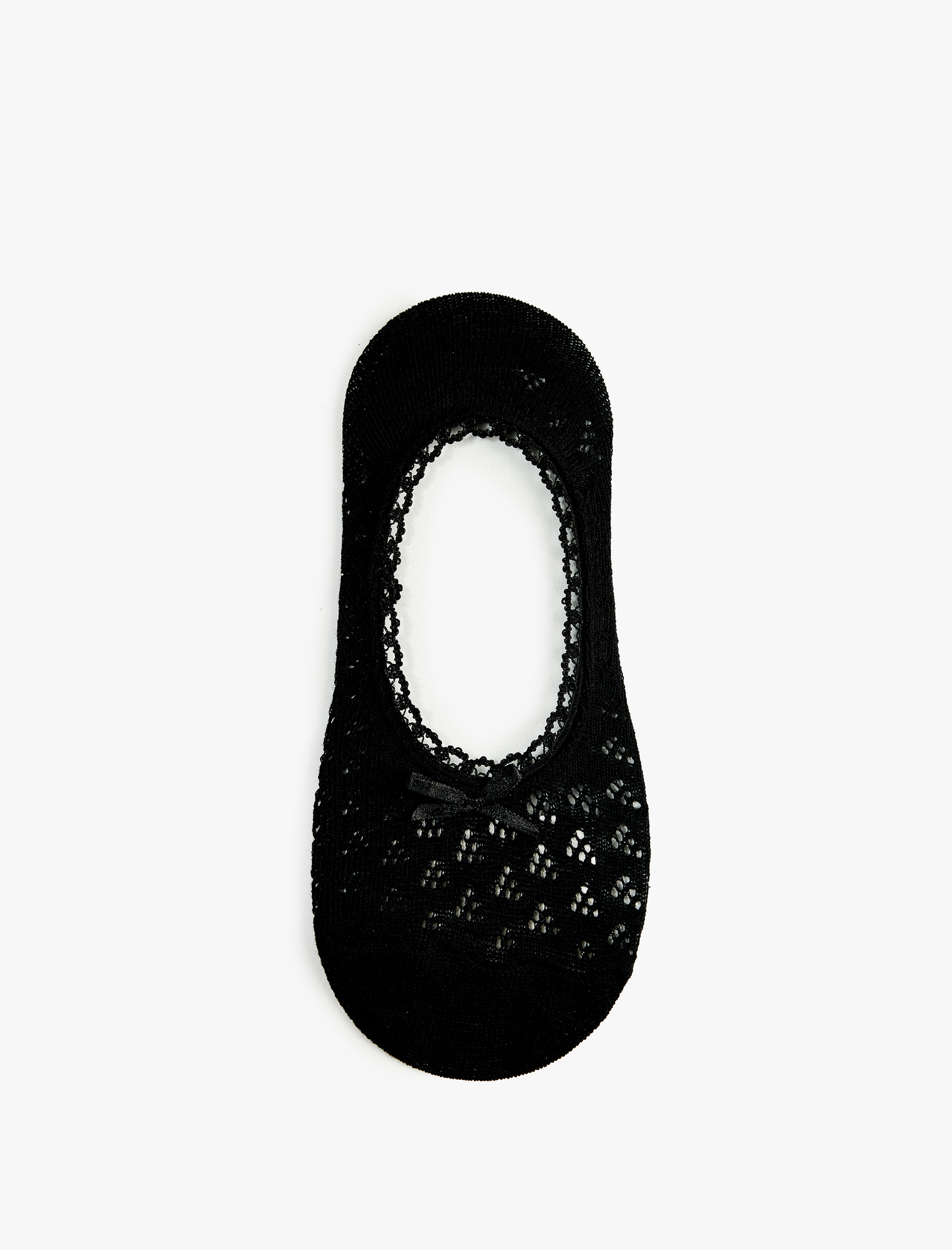  Kadın Fiyonk Detaylı Dantel Babet Çorap