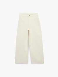 Normal Bel Rahat Kalıp Kesik Paça Jean Pantolon - Culoette Jean