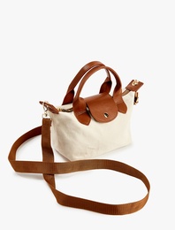 Saplı Çapraz Askılı Viskon Karışımlı El Çantası